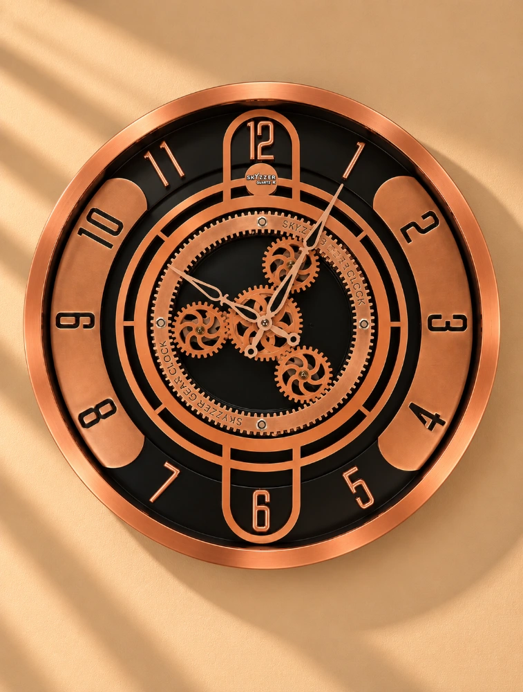Copper SKYZZER Quartz Gear Premium Wall Clock S 1818