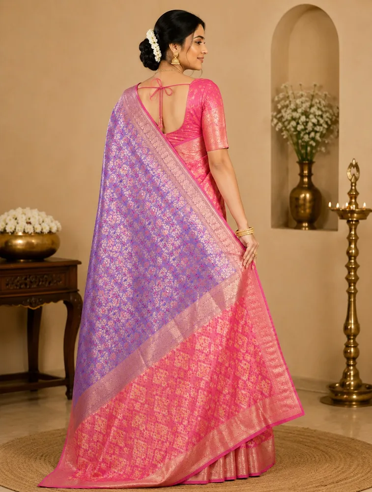 Coral Pink Womens Printed Luxury Acrolic Soft Silk