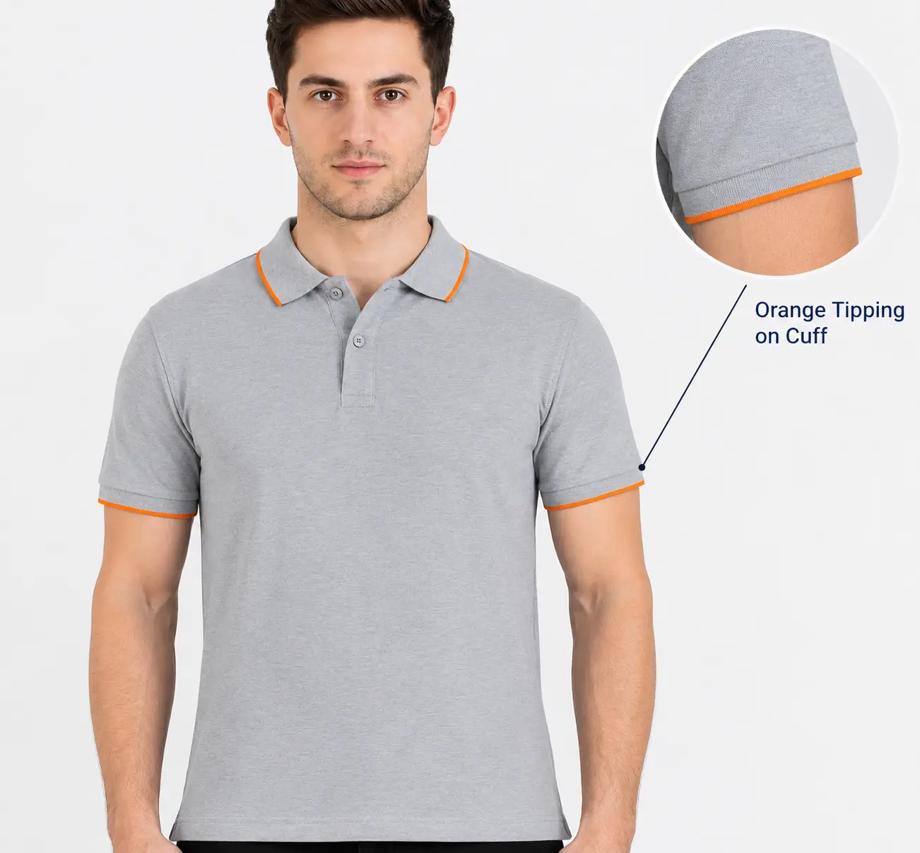 Cotton 240 GSM Polo Half Sleeve TShirt with Collar and Cuff Tipping