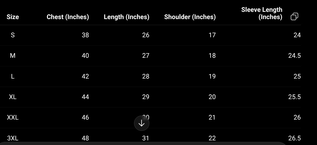 Size Chart