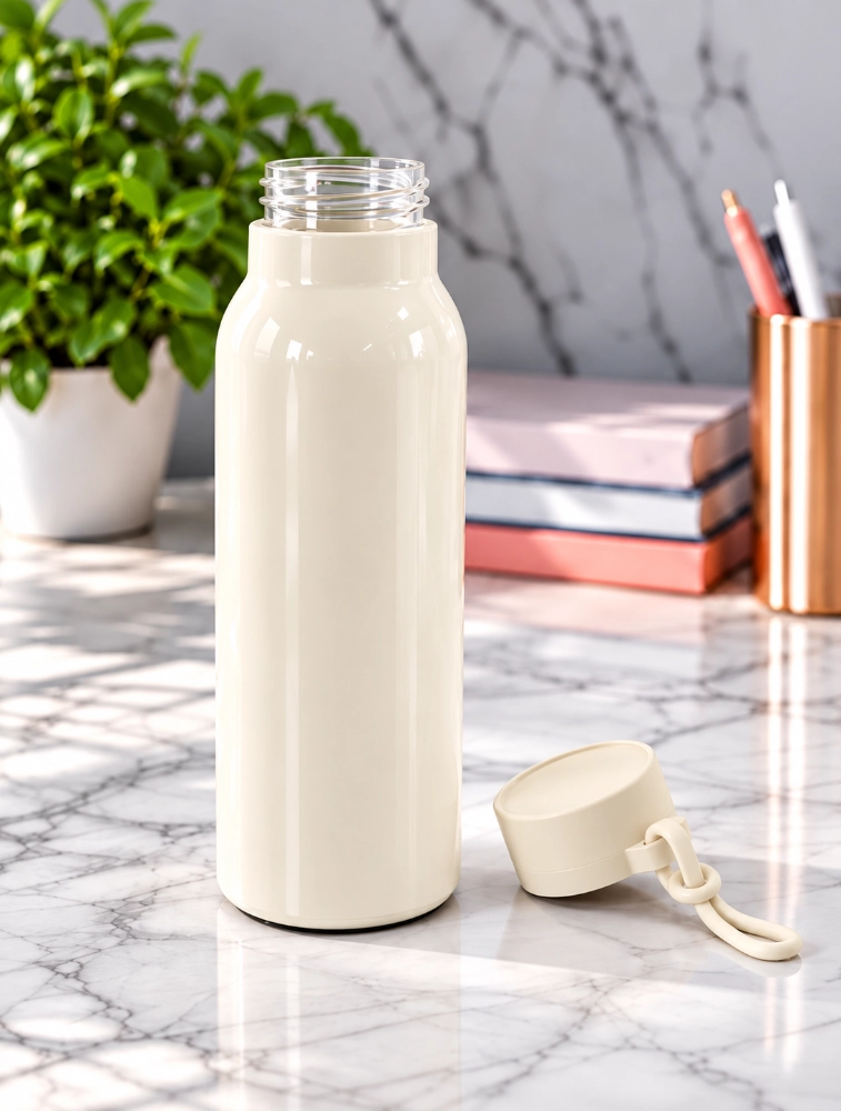 Cream Aqua Loop Water Bottle