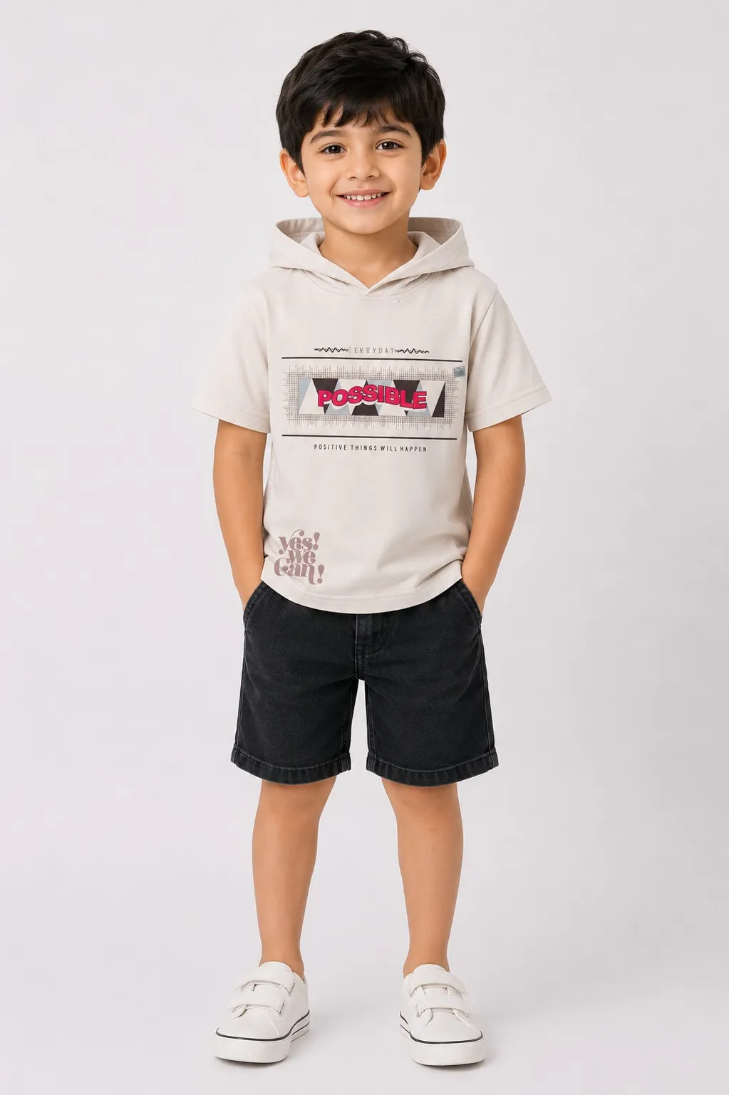 Cream Boys Premium Printed Half Sleeve Cooper Hood T Shirt