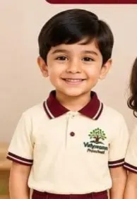 Cream Kids Premium Cotton 240 GSM Polo TShirt with Contrast Collar and Cuff Tipping