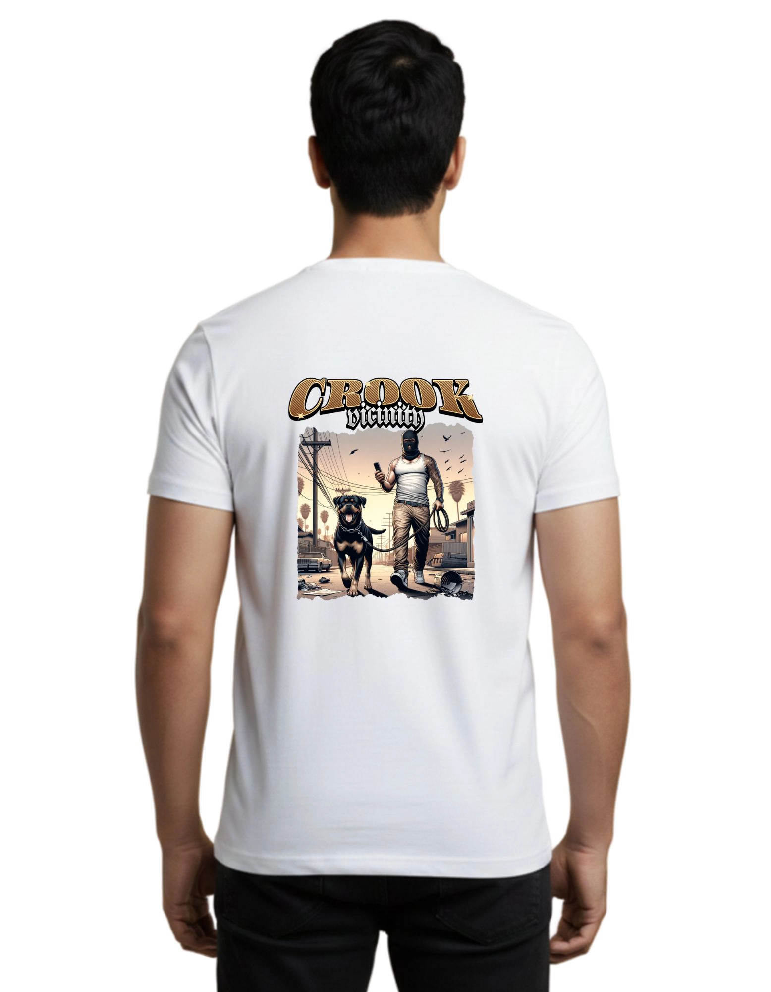 Crook Vicinity Cotton Round Neck T-Shirt 180 GSM White