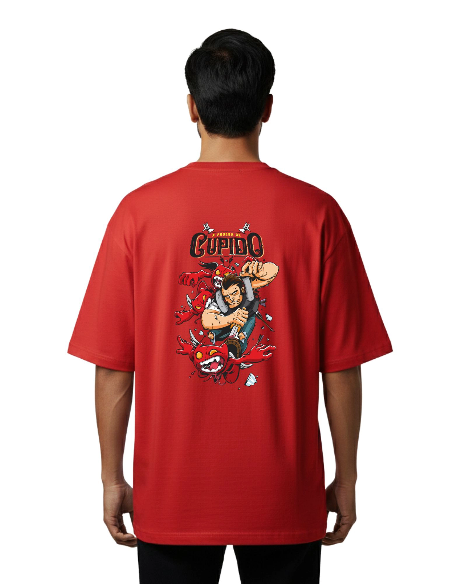 Cupido Oversize Cotton French Terry T-Shirt 240 GSM Red