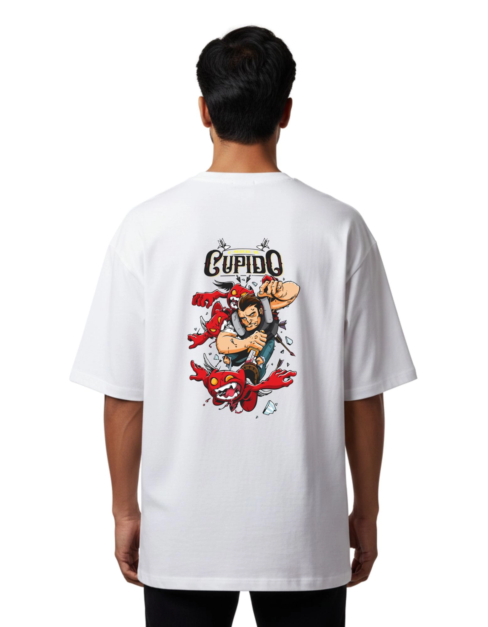 Cupido Oversize Cotton French Terry T-Shirt 240 GSM White