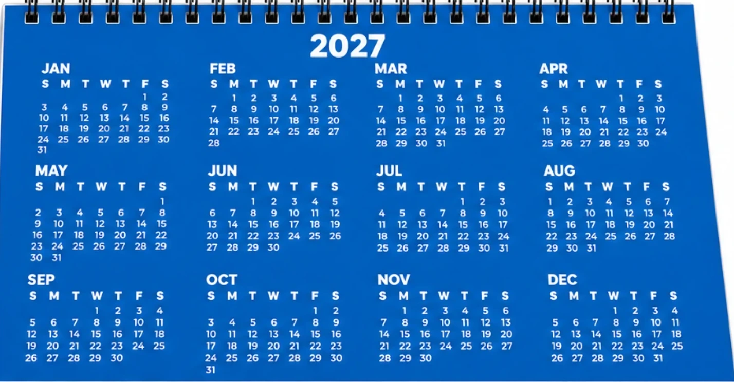 Customized 9X7 Inches Table Calendar
