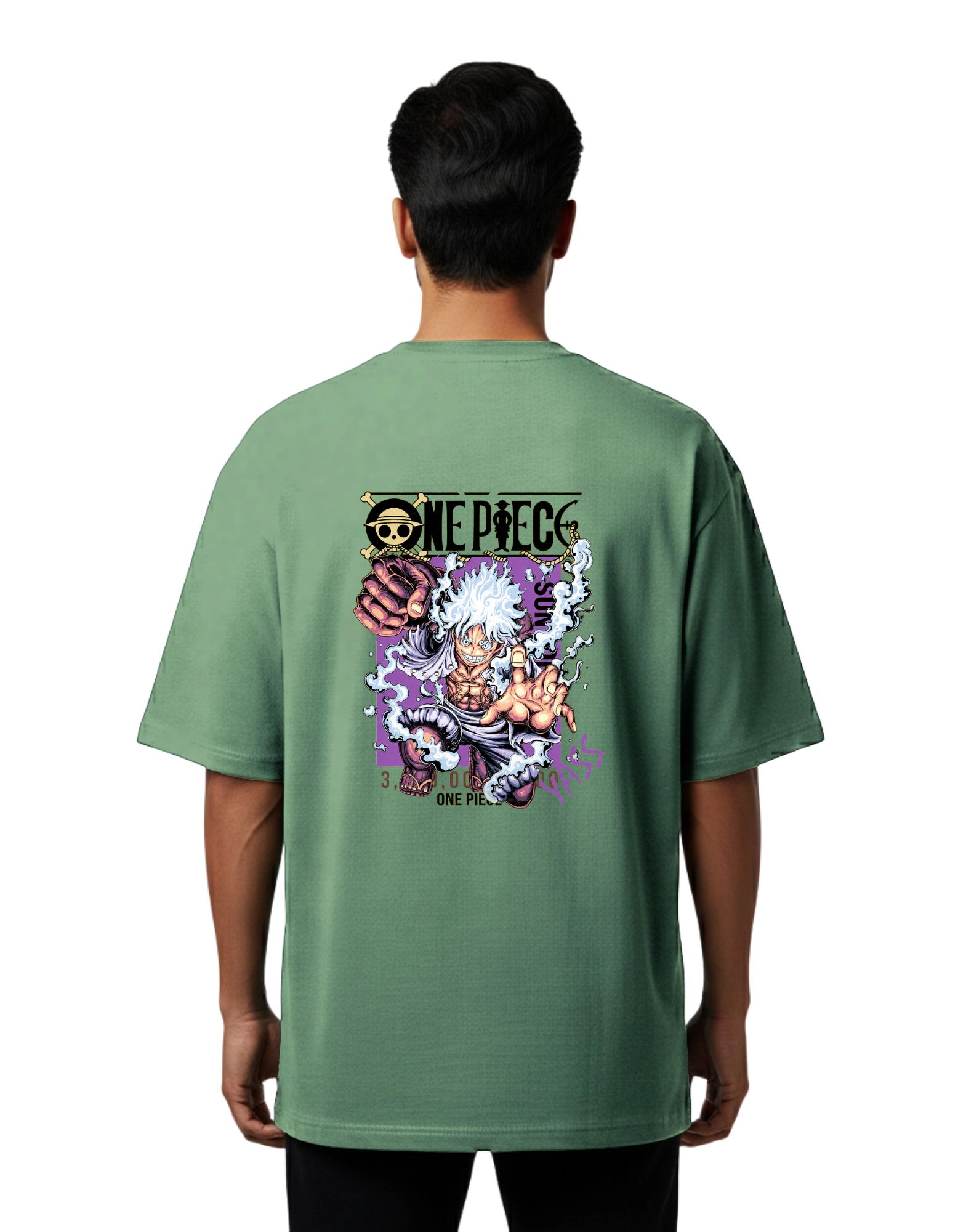 D Luffy Oversize Cotton French Terry T-Shirt 240 GSM D Green