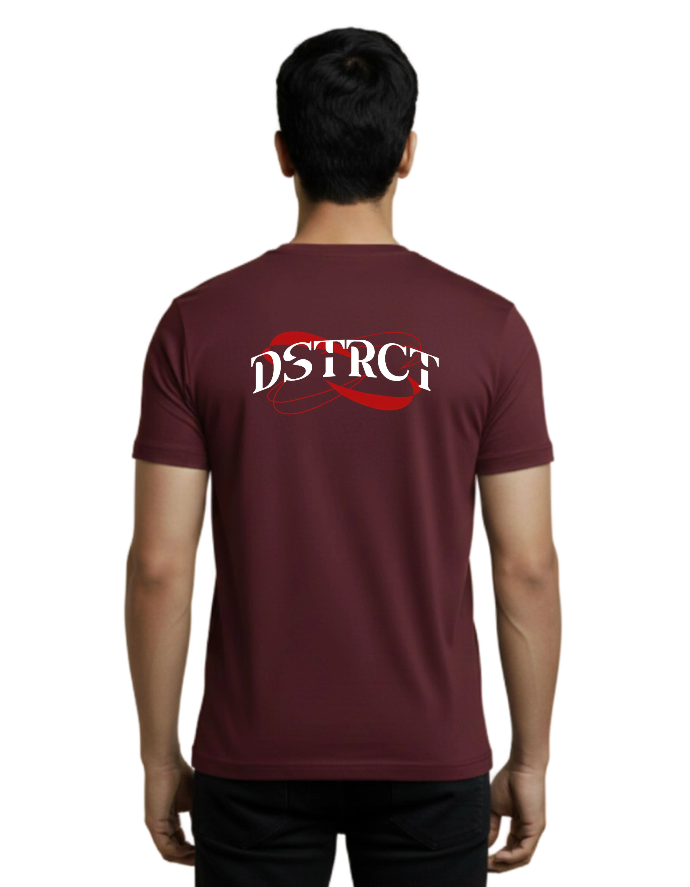 DSTRCT Cotton Round Neck T-Shirt 180 GSM Maroon