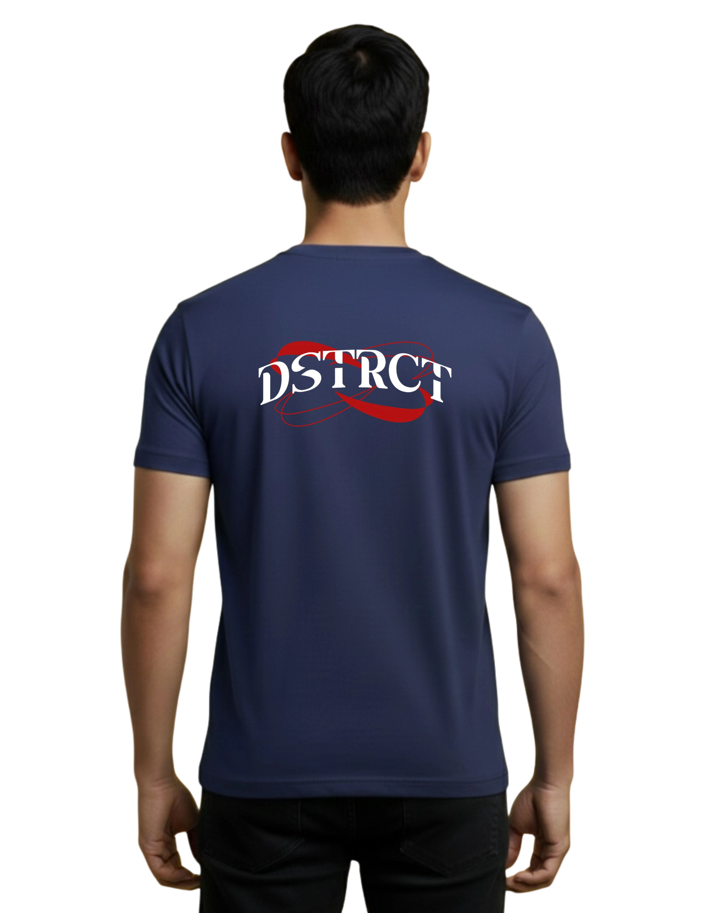 DSTRCT Cotton Round Neck T-Shirt 180 GSM Navy Blue