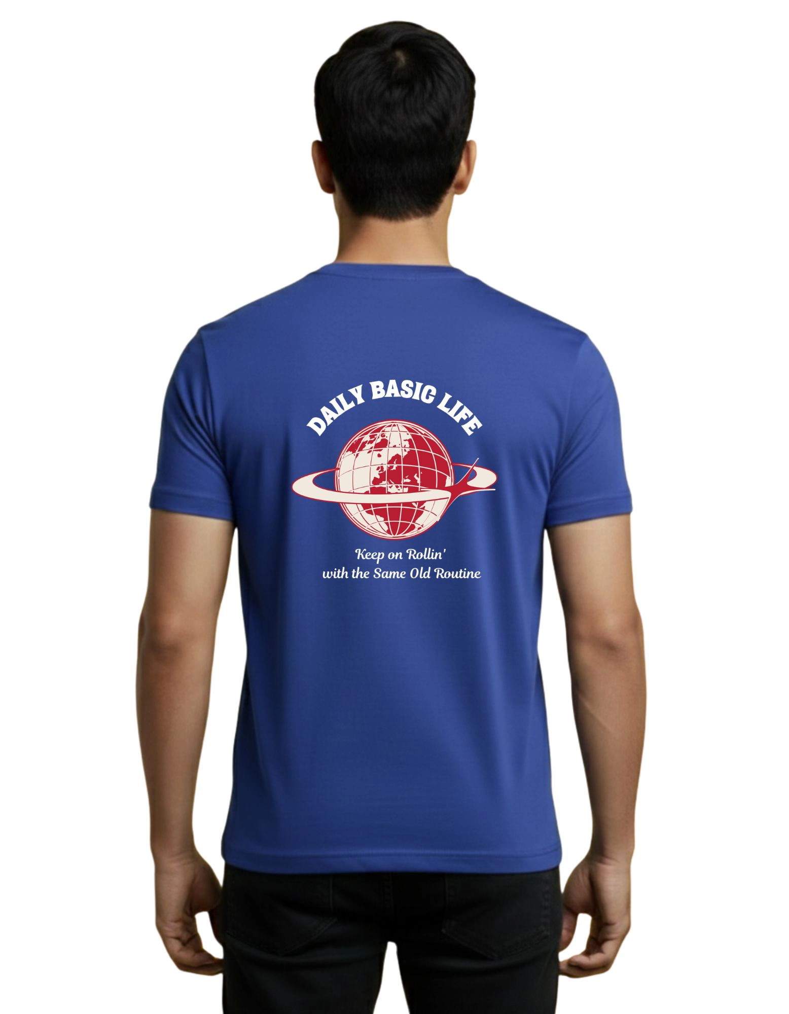 Daily Basic Life Cotton Round Neck T-Shirt 180 GSM Royal Blue