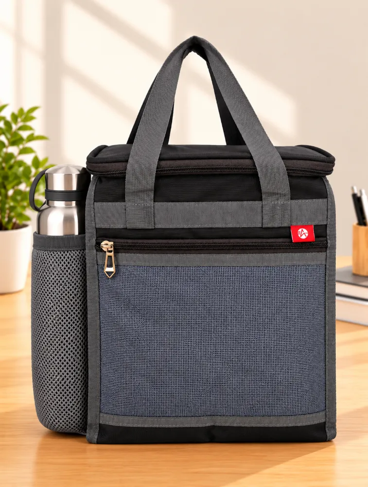 Dark Grey Alpha Nemesis Square Large Smart Carry Lunch Bag