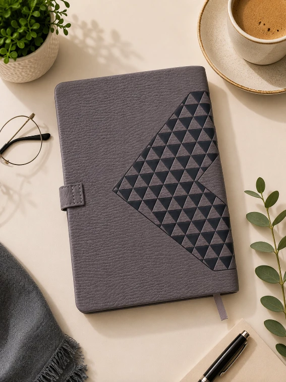 Dark Grey Diamond Texture Magnetic Diary — bulk from ₹267