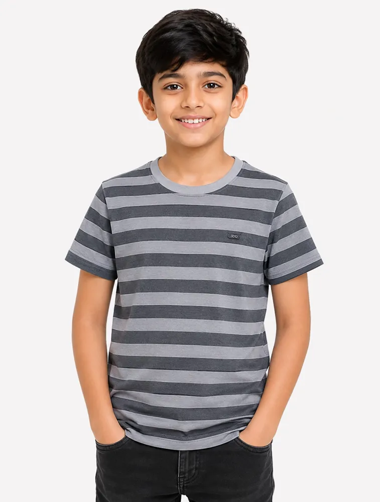 Dark Grey Kids Dad and Me Round Neck Premium T Shirt