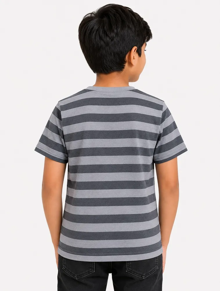 Dark Grey Kids Dad and Me Round Neck Premium T Shirt