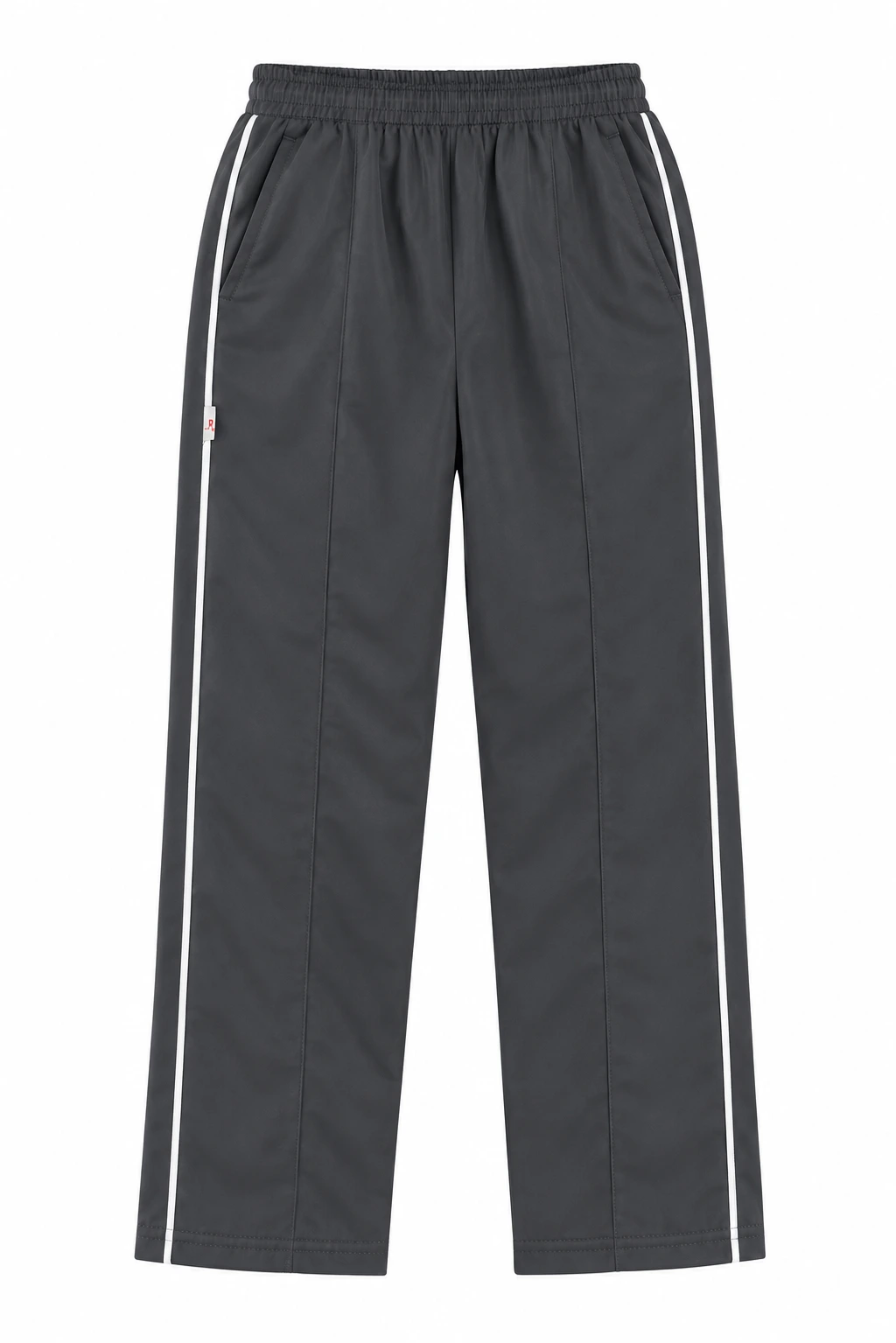 Dark Grey Kids Superpoly 220 GSM Track Pant with Black Side Pipping
