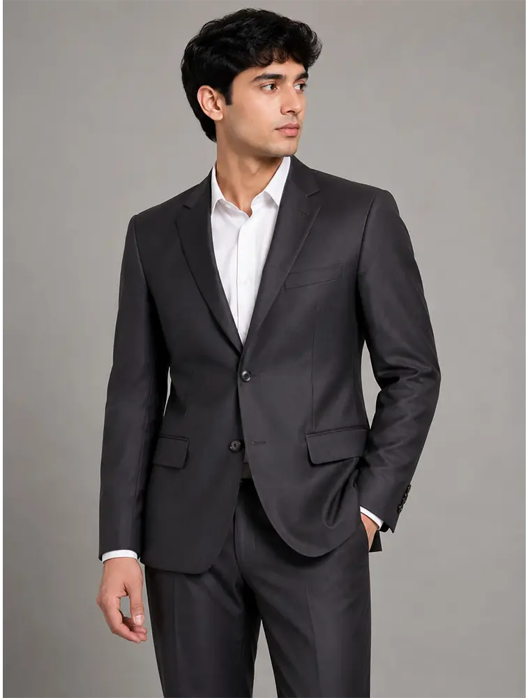 Dark Grey Mens Premium Lycra Blazer 