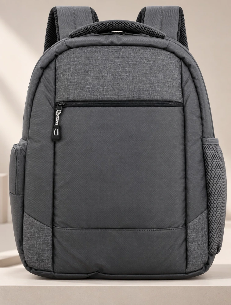 Dark Grey Star Dobby Khadi Utility Laptop Bag  PVC Coated Finish