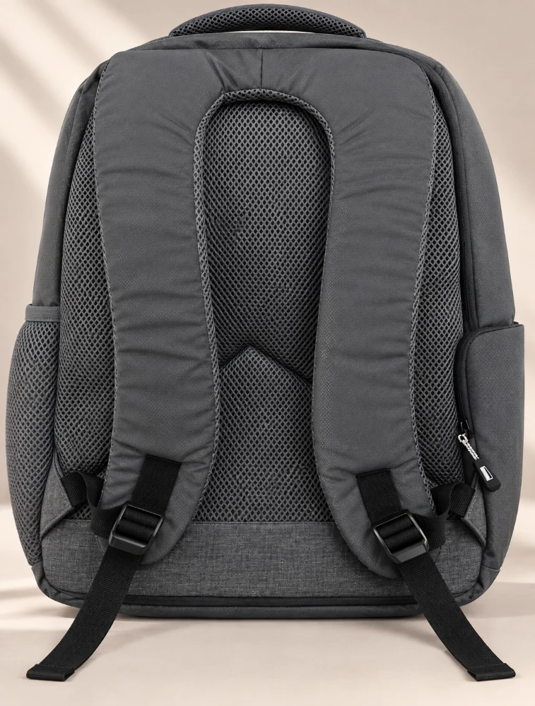 Dark Grey Star Dobby Khadi Utility Laptop Bag PVC Coated Finish