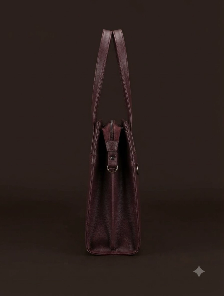 Dark Maroon Urban Professional PU Tote Bag