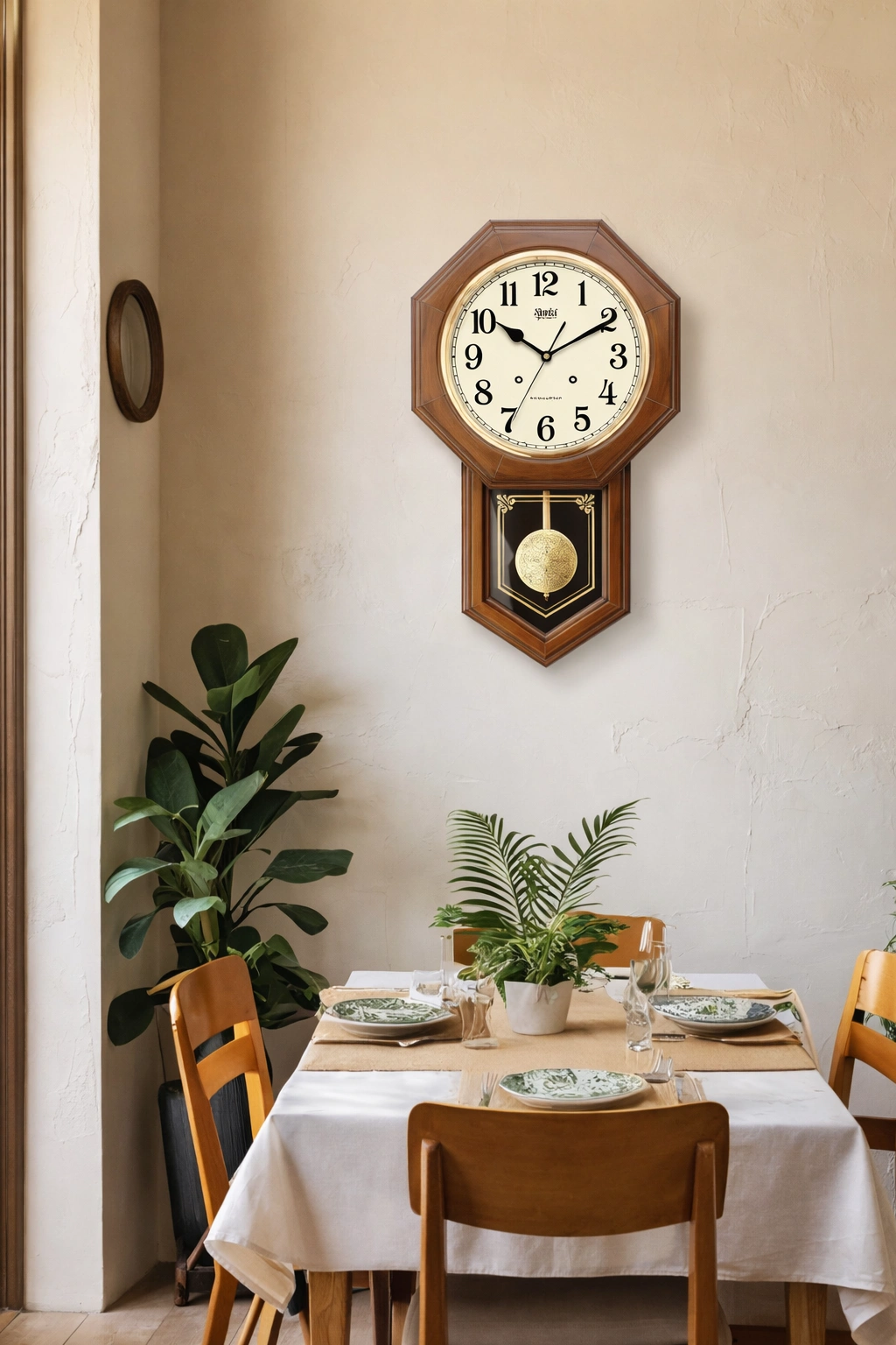 Dark Oak Wood Musical Pendulum Wall Clock 6027