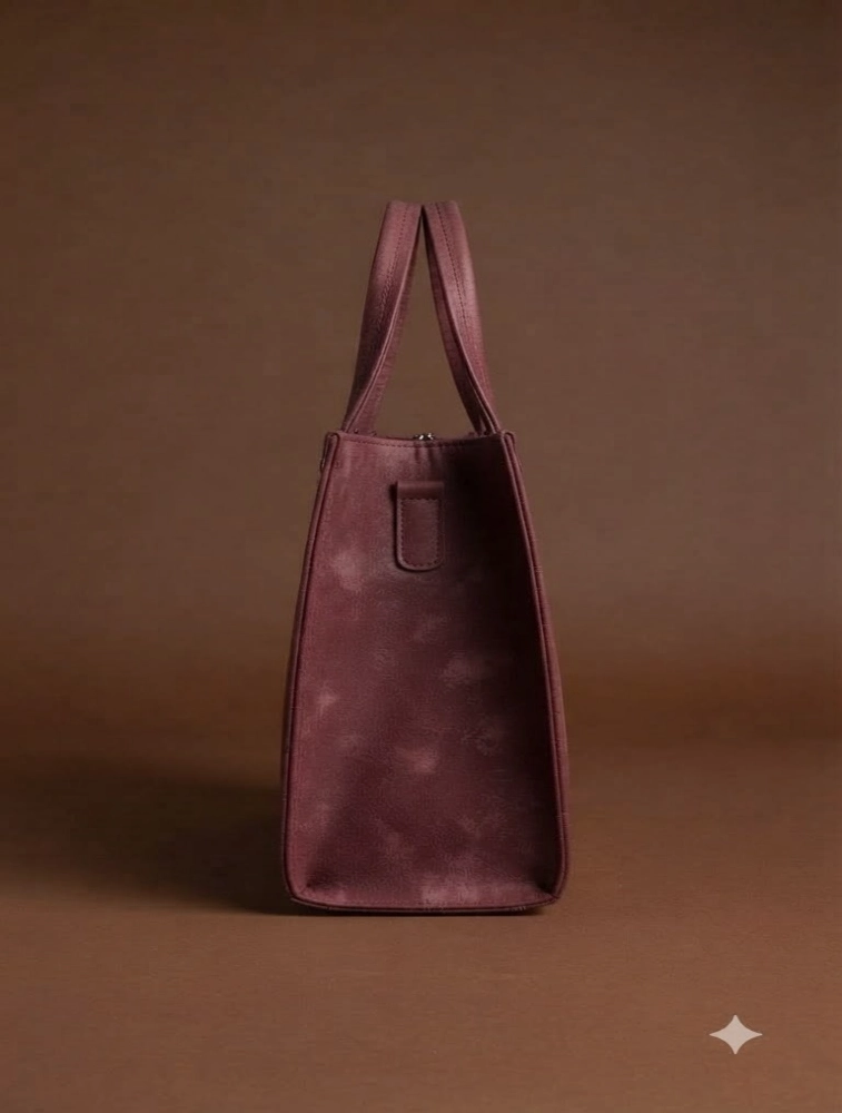 Dark Red Womens Elegant PU Tote Handbag