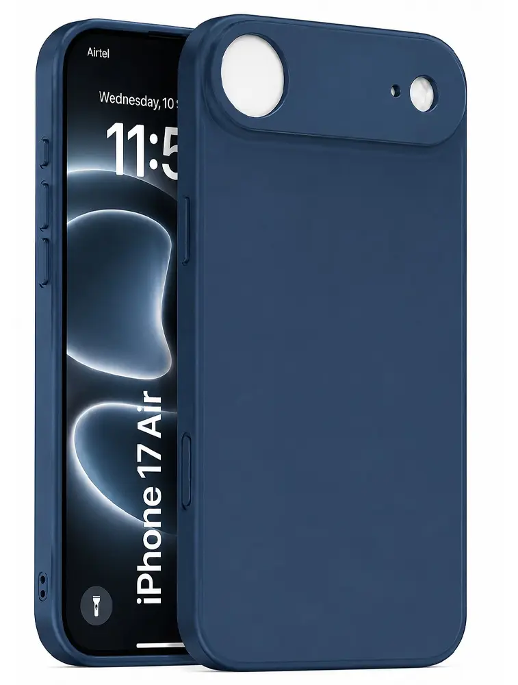 Dark blue Poly Matte Silicone Camera Protection Case for iPhone 17air