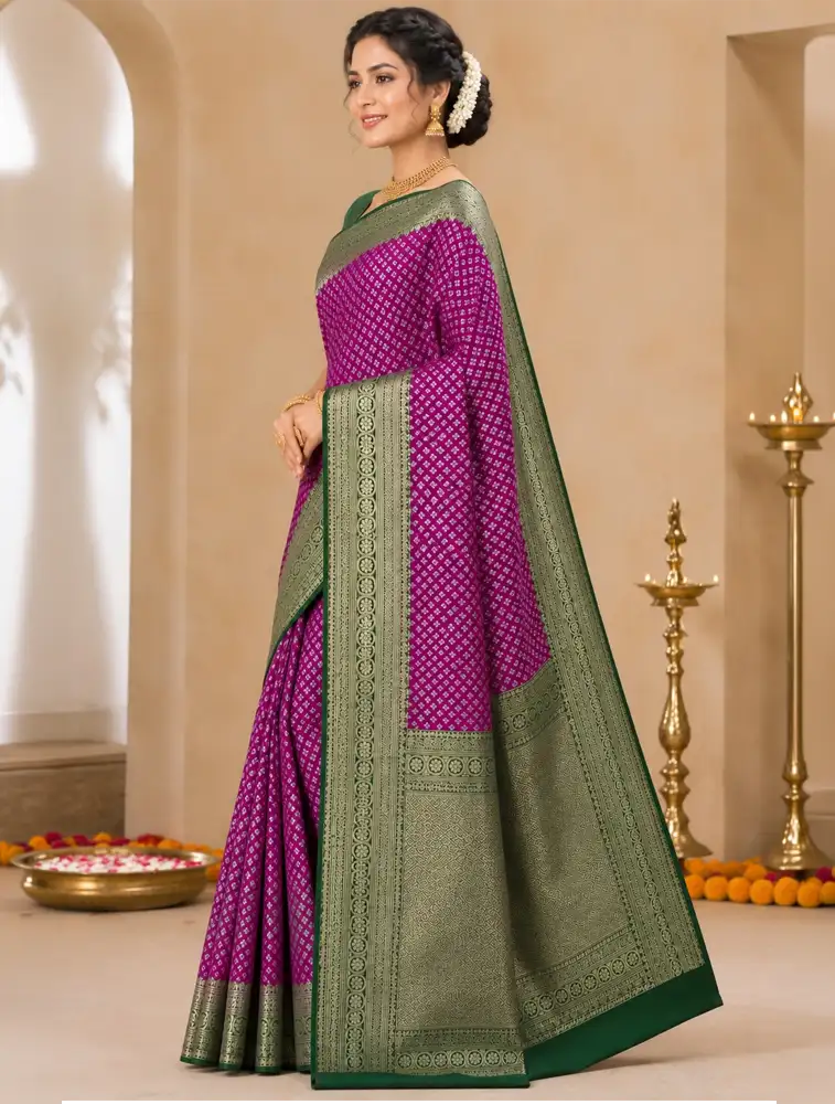 Deep Plum Purple Womens Designer Art Silk Sarees