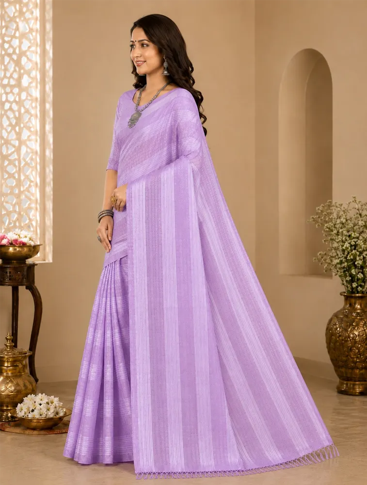 Deep Plum Purple Womens Printed Luxury Poonam special Soft Silk