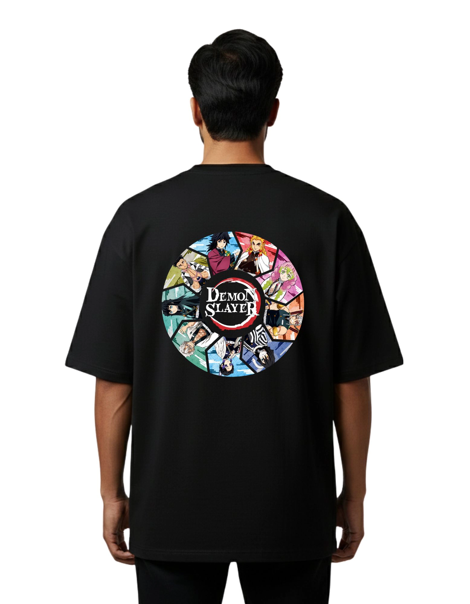 Demon Slayer Hashira Oversize Cotton French Terry T-Shirt 240 GSM Black