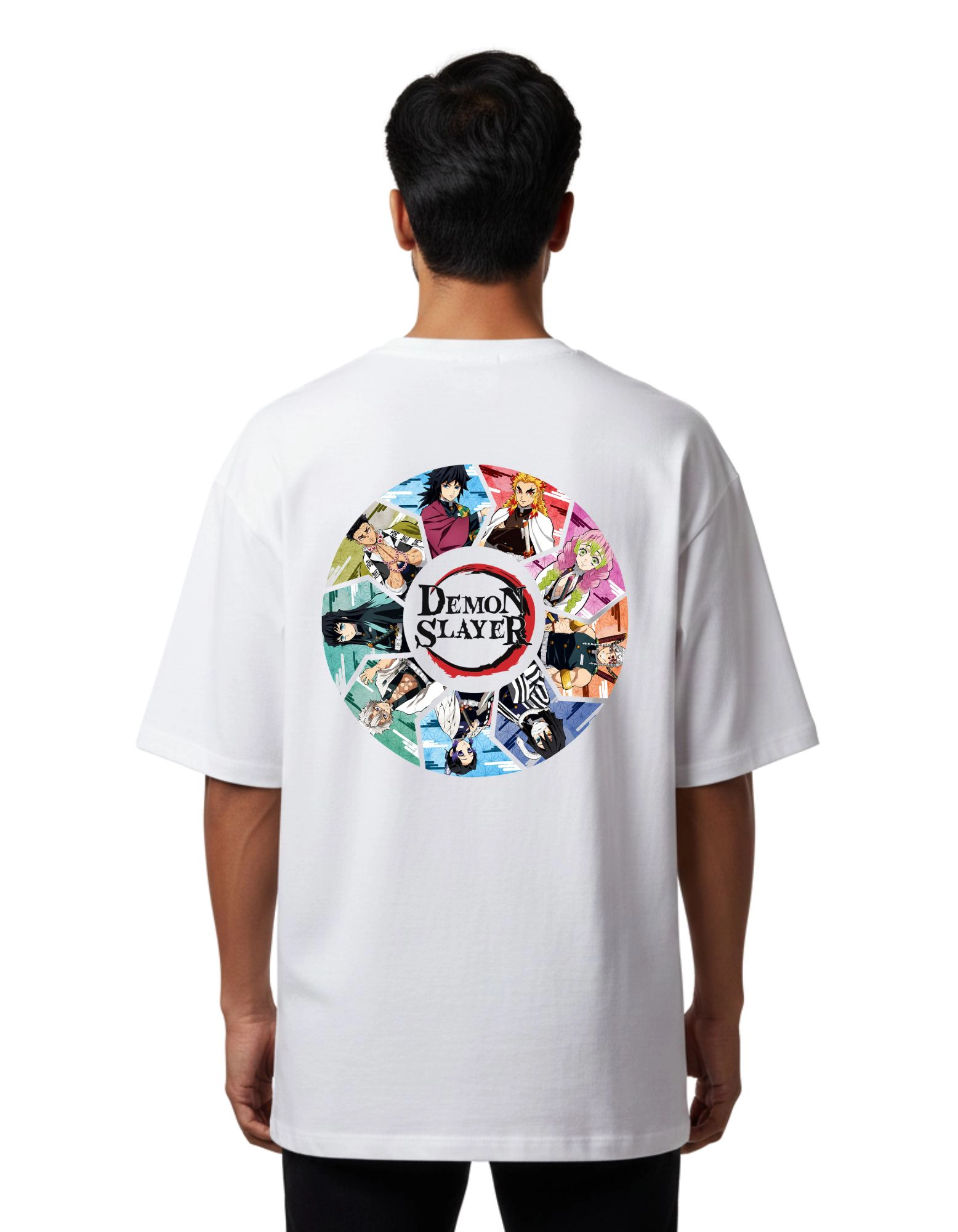 Demon Slayer Hashira Oversize Cotton French Terry T-Shirt 240 GSM White