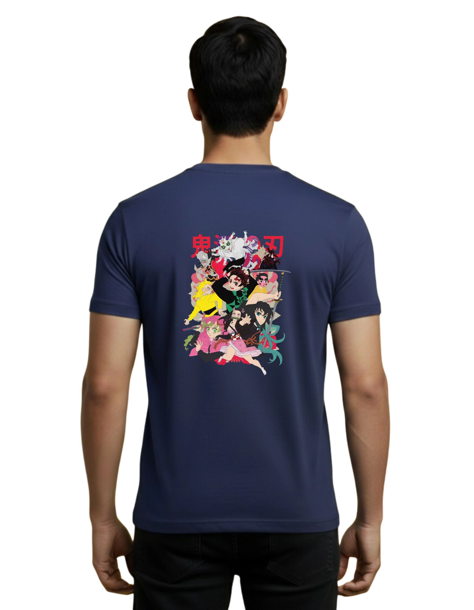 Demon Slayer Legends Cotton Round Neck T-Shirt 180 GSM Navy Blue