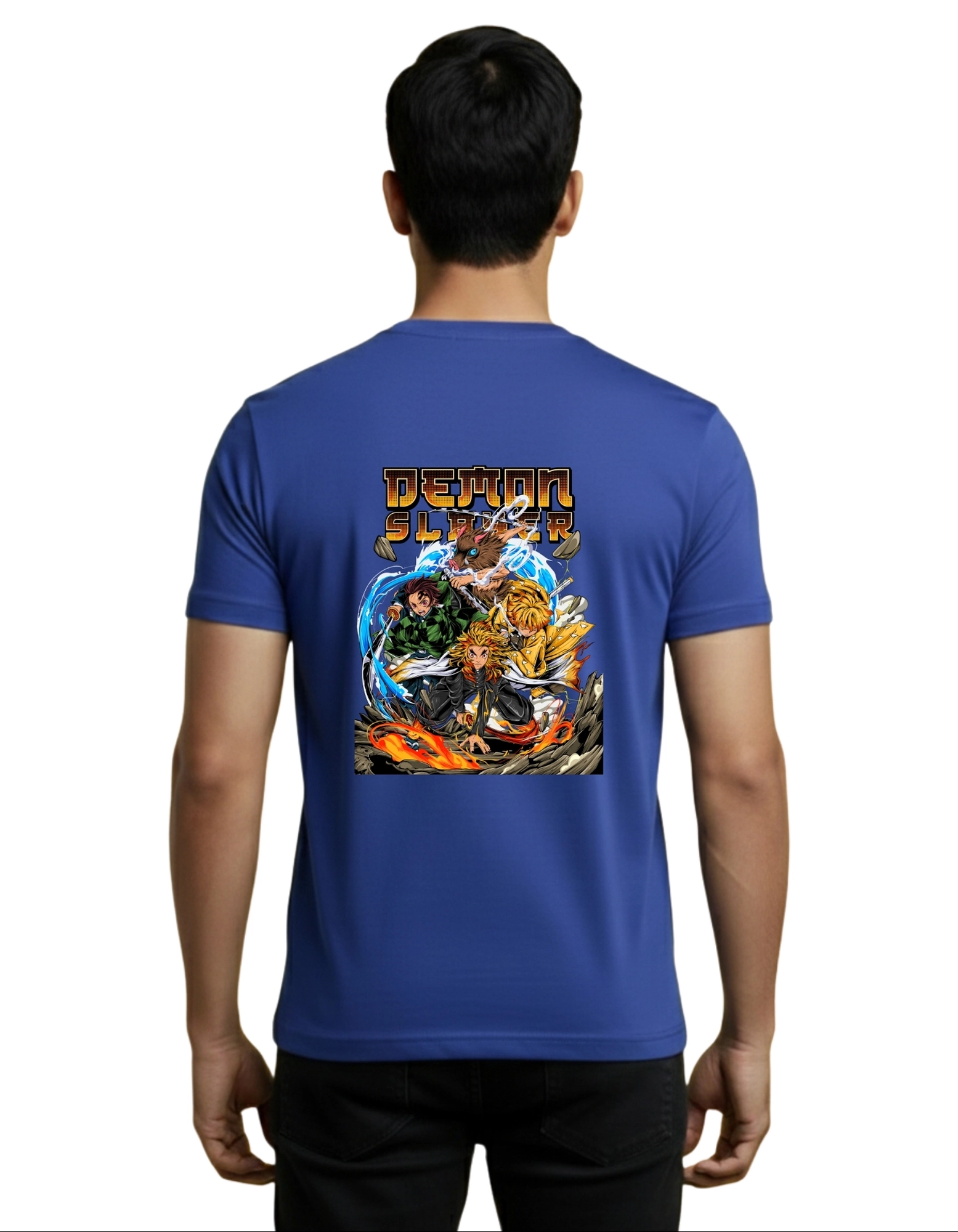 Demon Slayer Squad Cotton Round Neck T-Shirt 180 GSM Royal Blue