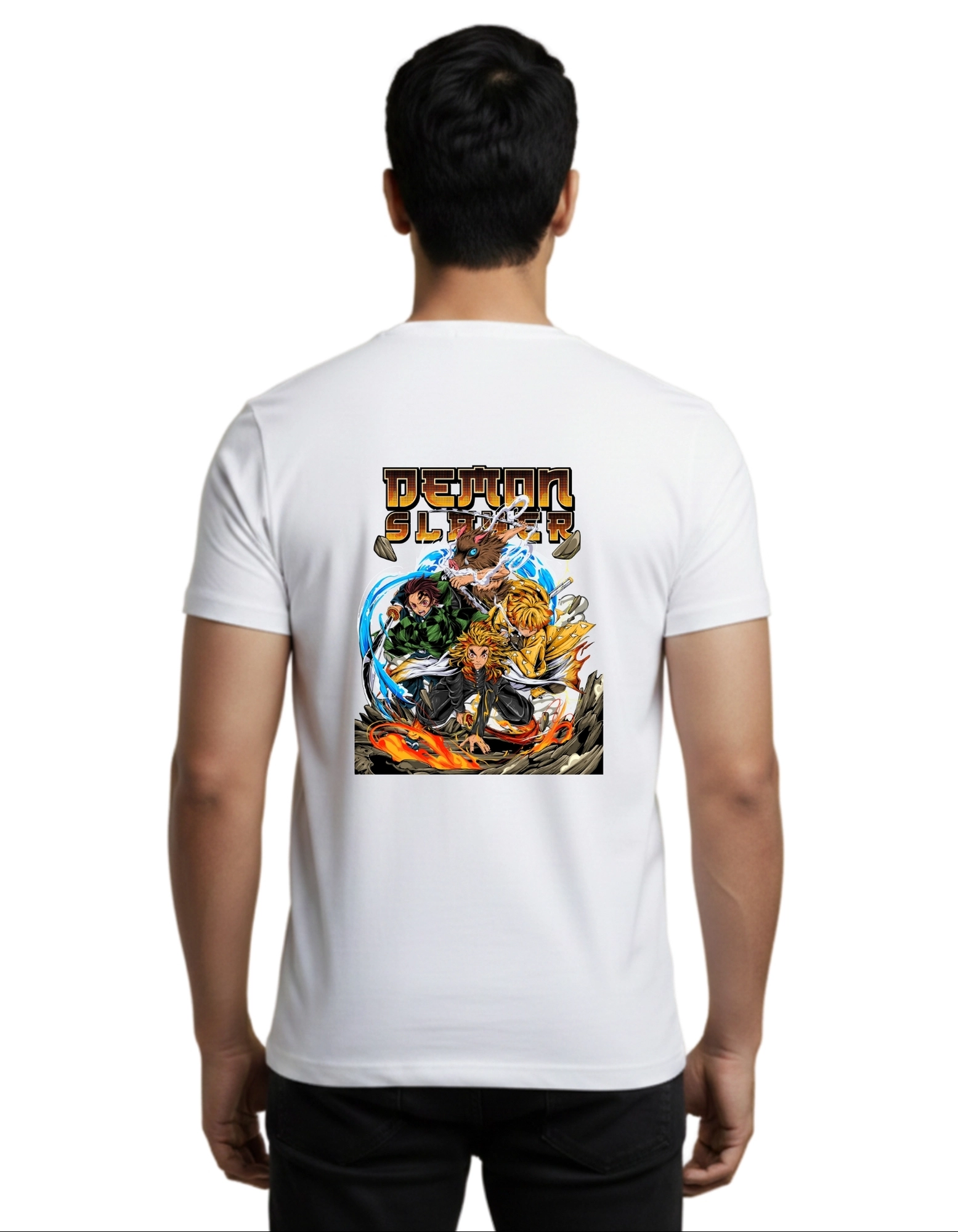 Demon Slayer Squad Cotton Round Neck T-Shirt 180 GSM White