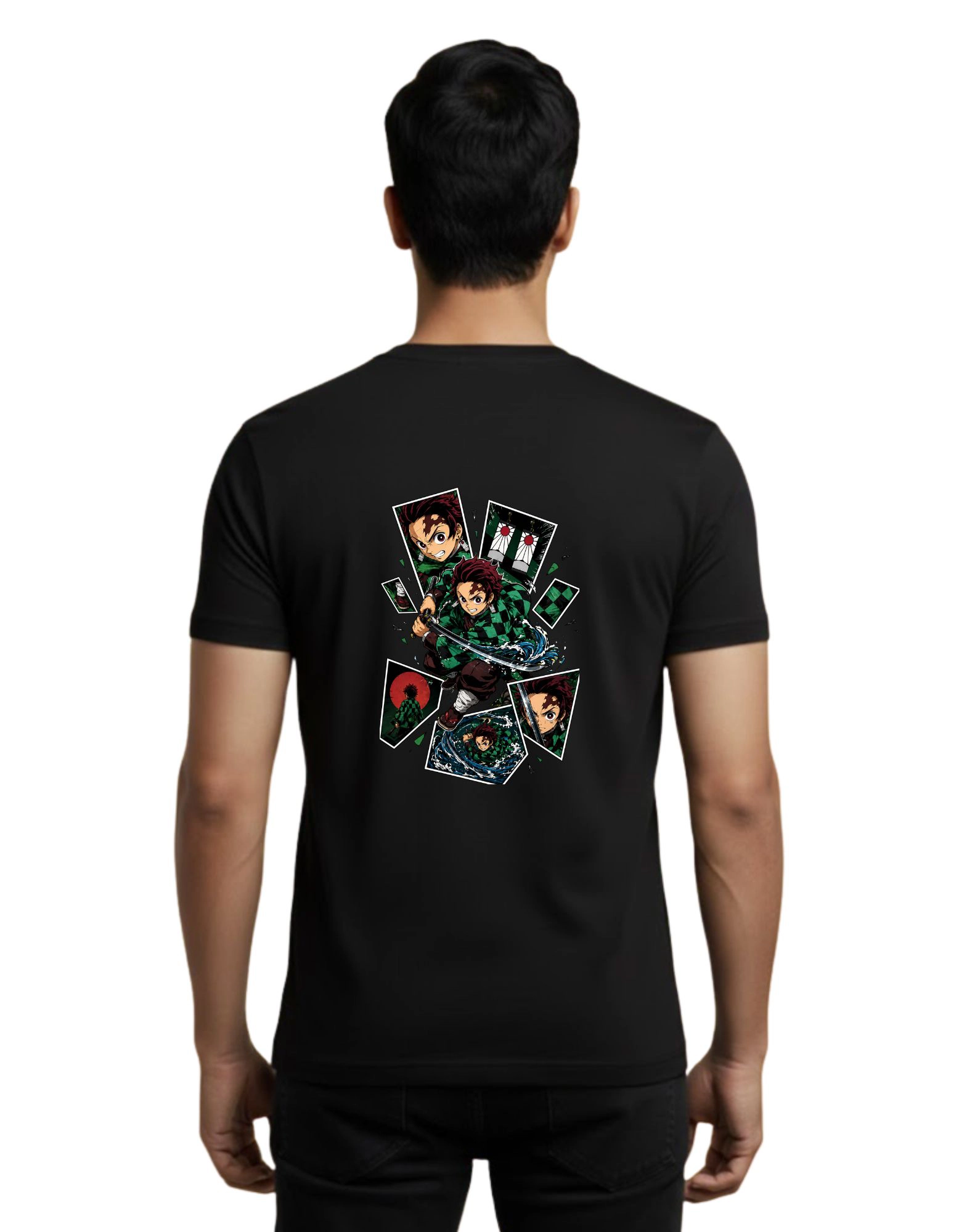 Demon Slayer Tanjiro Kamado Cotton Round Neck T-Shirt 180 GSM Black