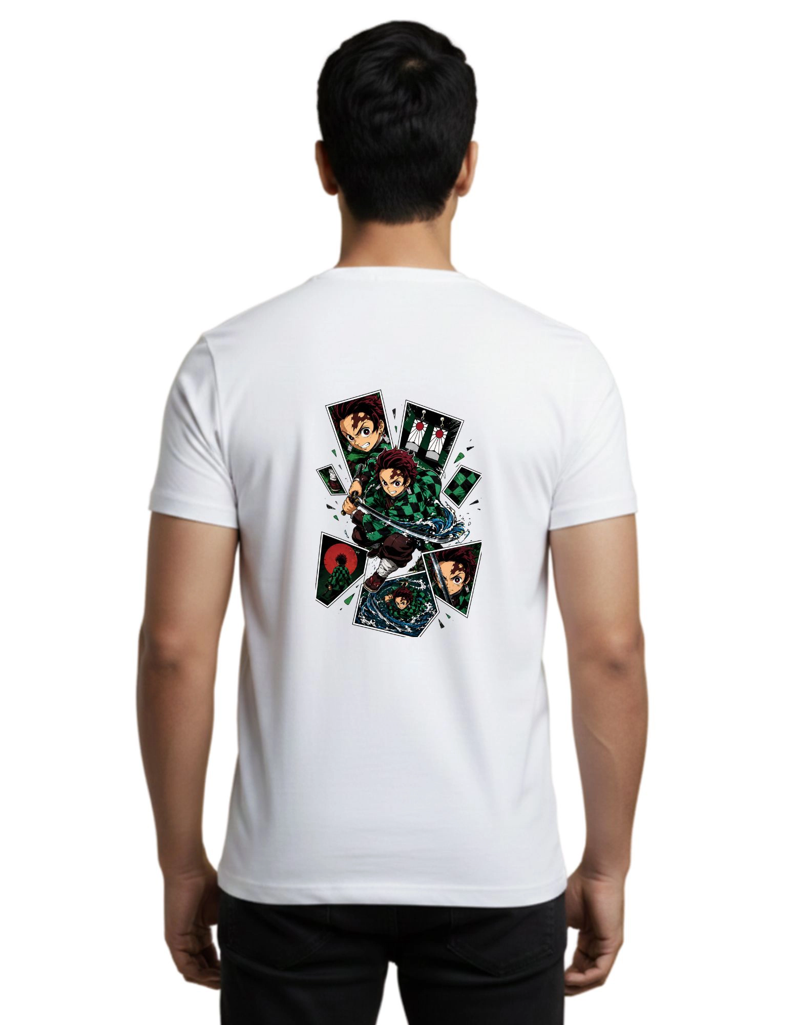 Demon Slayer Tanjiro Kamado Cotton Round Neck T-Shirt 180 GSM White