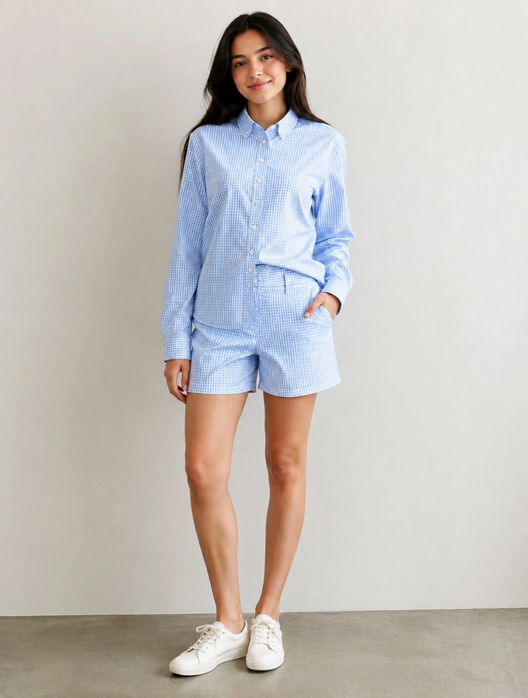 Denim Blue Womens Classic Coord Set