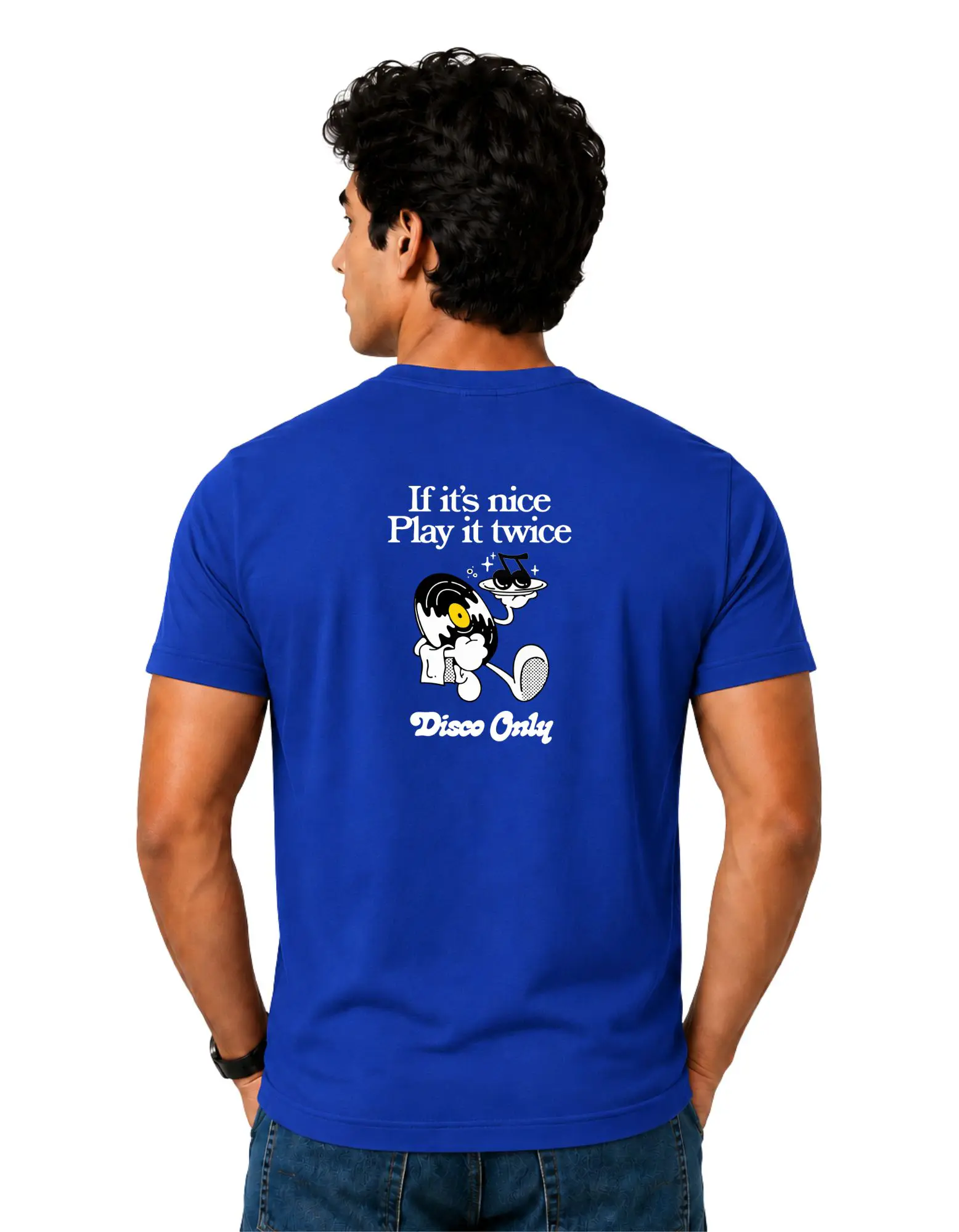 Disco Only Cotton Round Neck T-Shirt 180 GSM Royal Blue