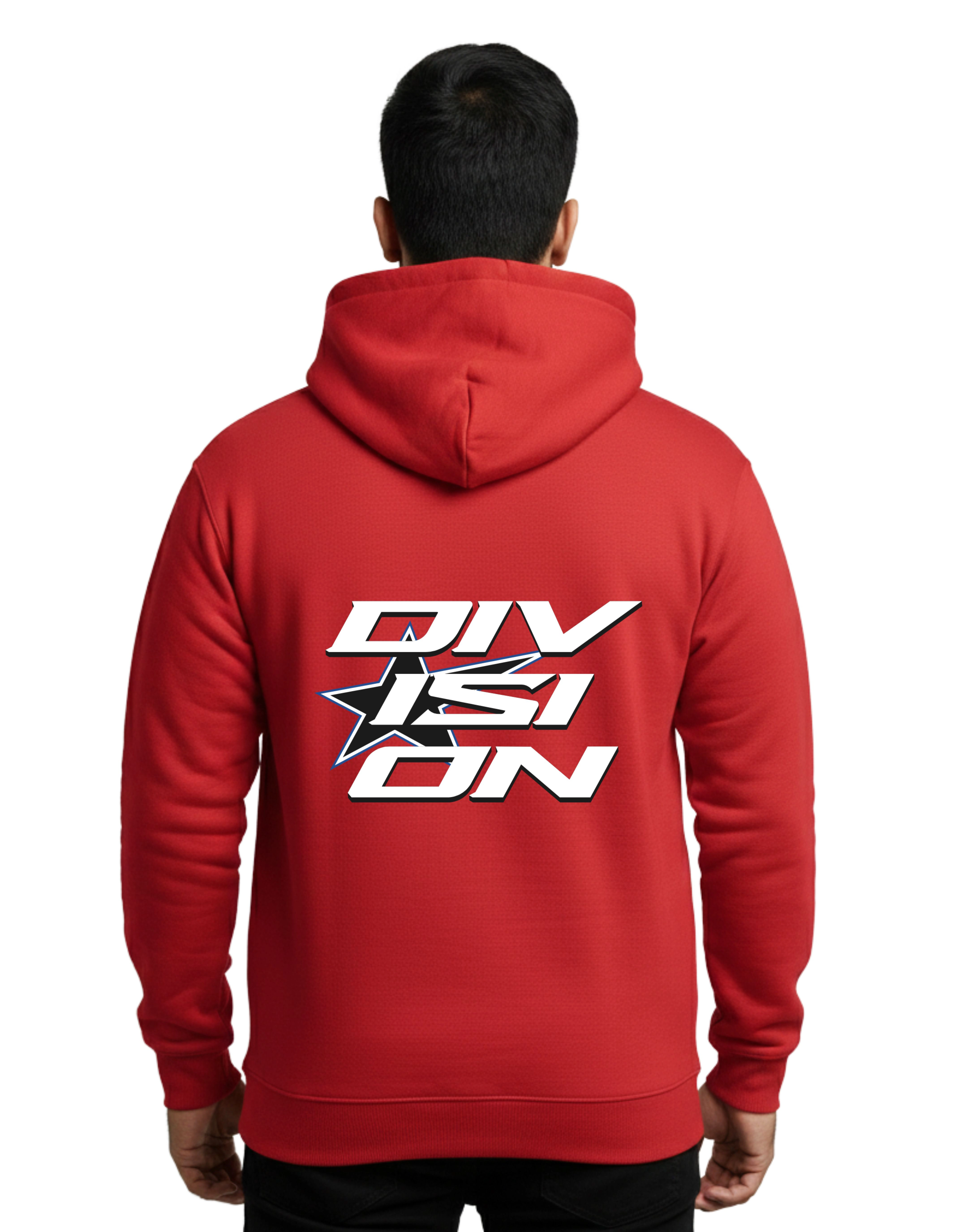 Division Star Cotton Hoodie Without Zipper 300 GSM Red