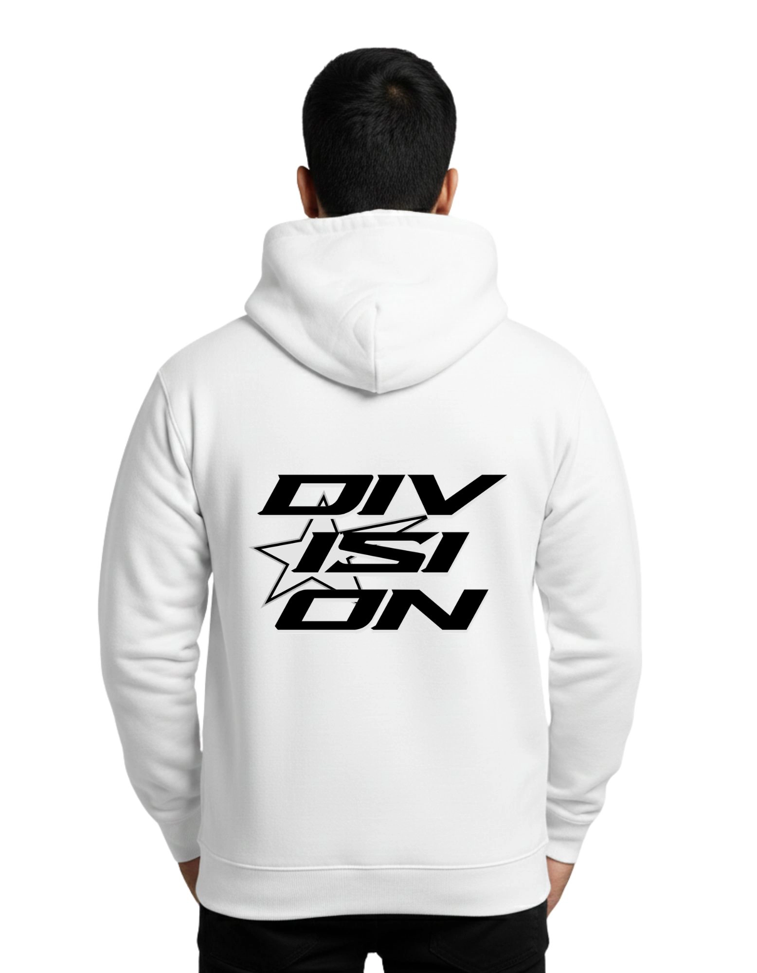Division Star Cotton Hoodie Without Zipper 300 GSM White