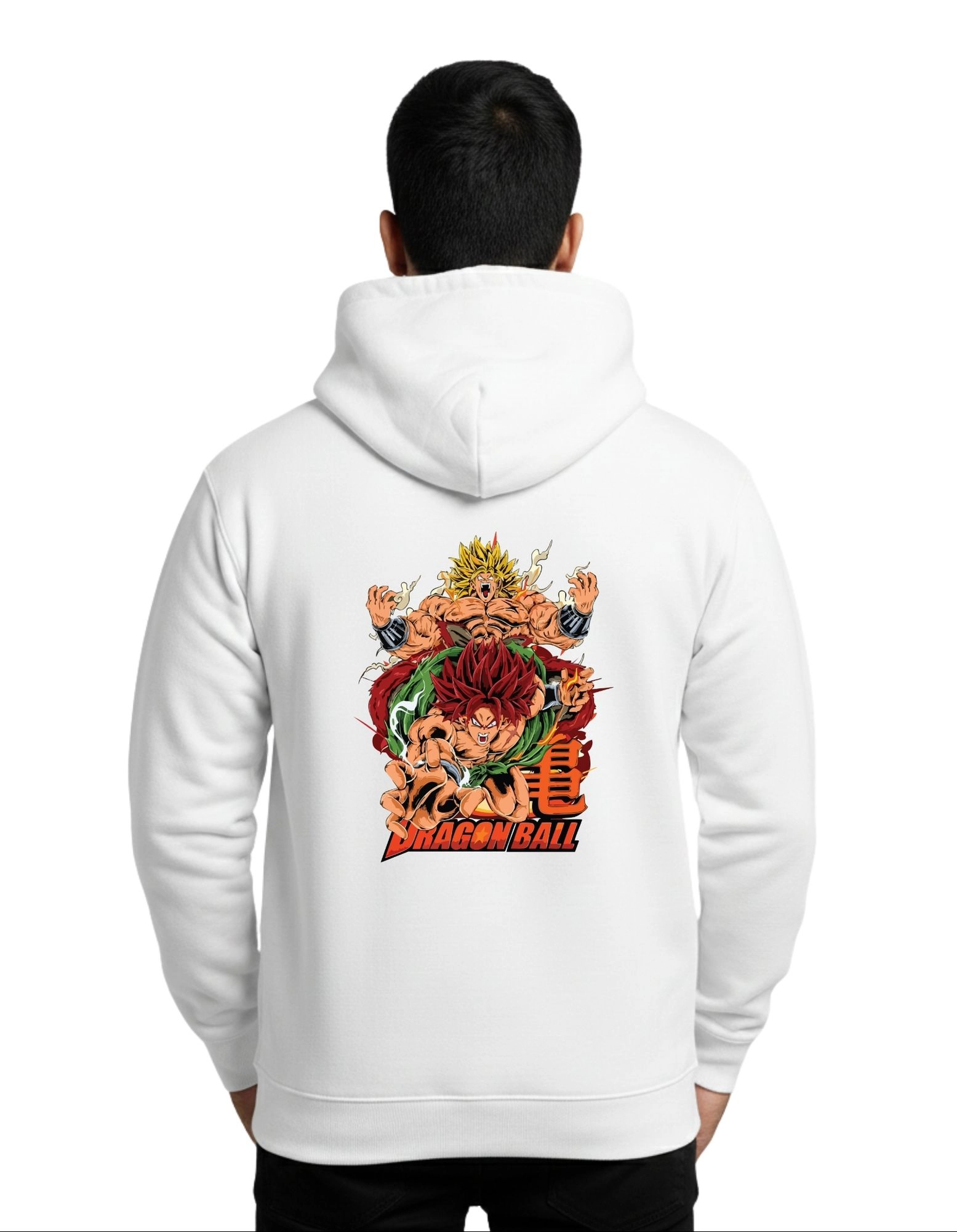 Dragon Ball Cotton Hoodie Without Zipper 300 GSM White