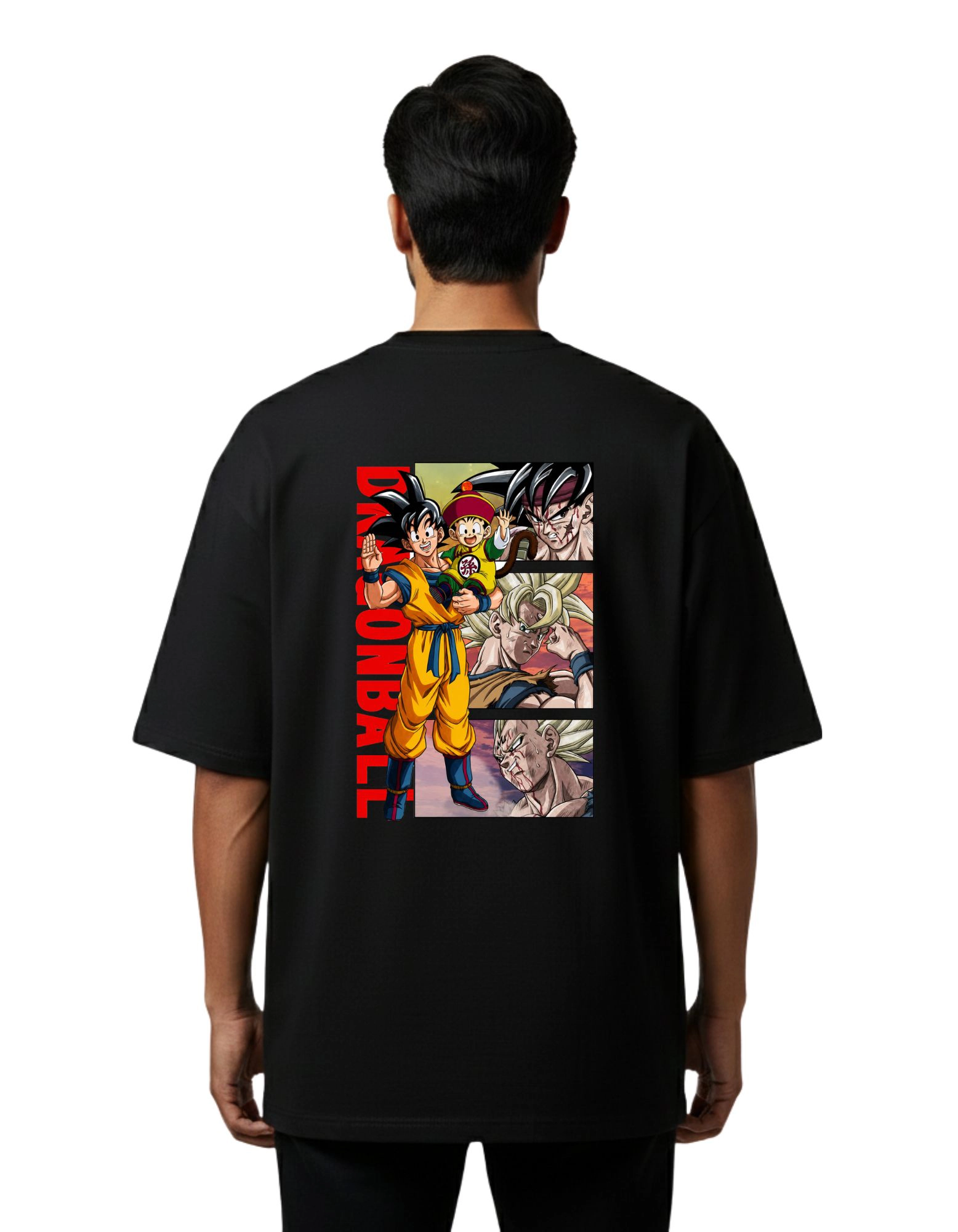 Dragon Ball Saiyan Legacy Oversized Cotton French Terry T-Shirt 240 GSM Black