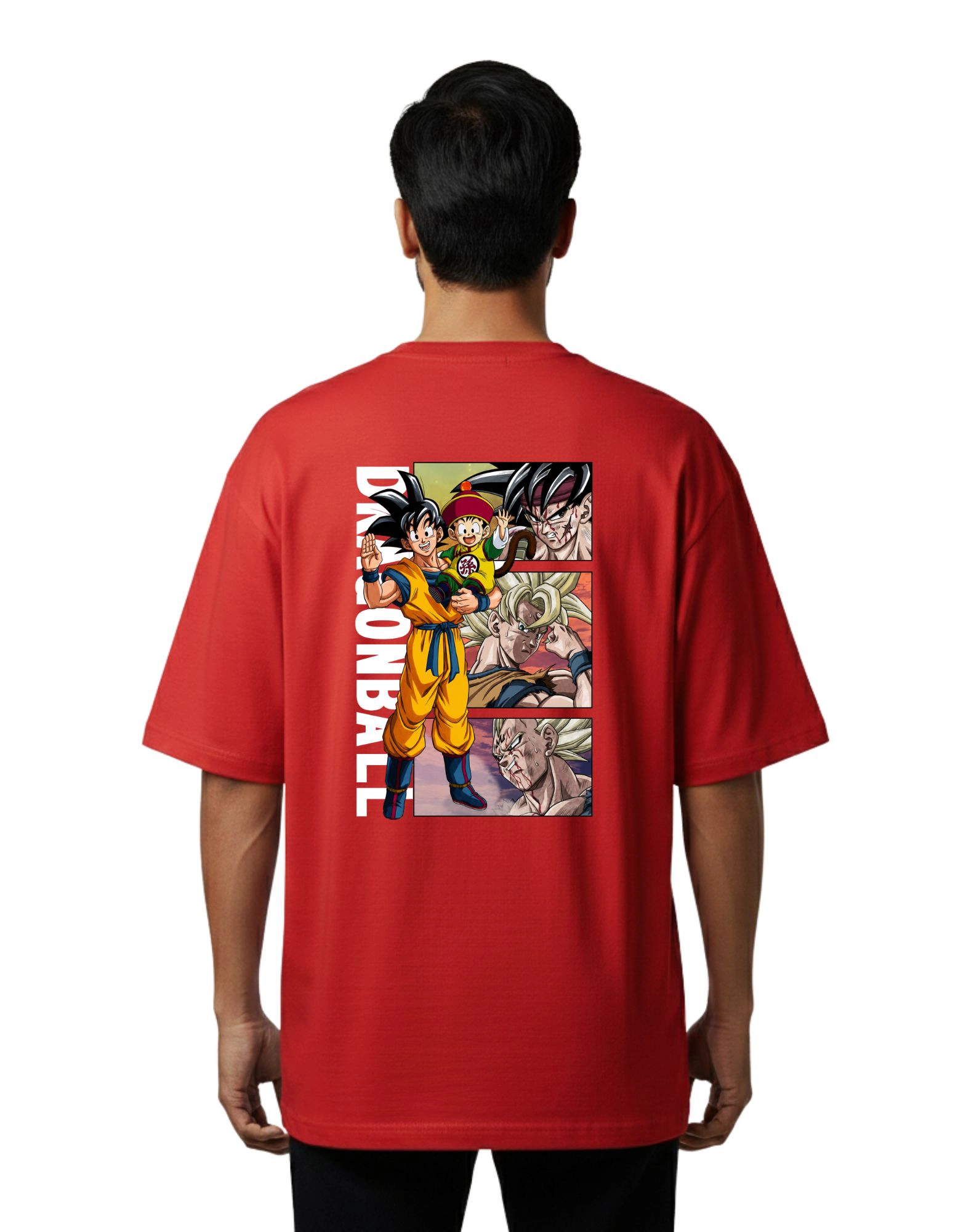 Dragon Ball Saiyan Legacy Oversized Cotton French Terry T-Shirt 240 GSM Red