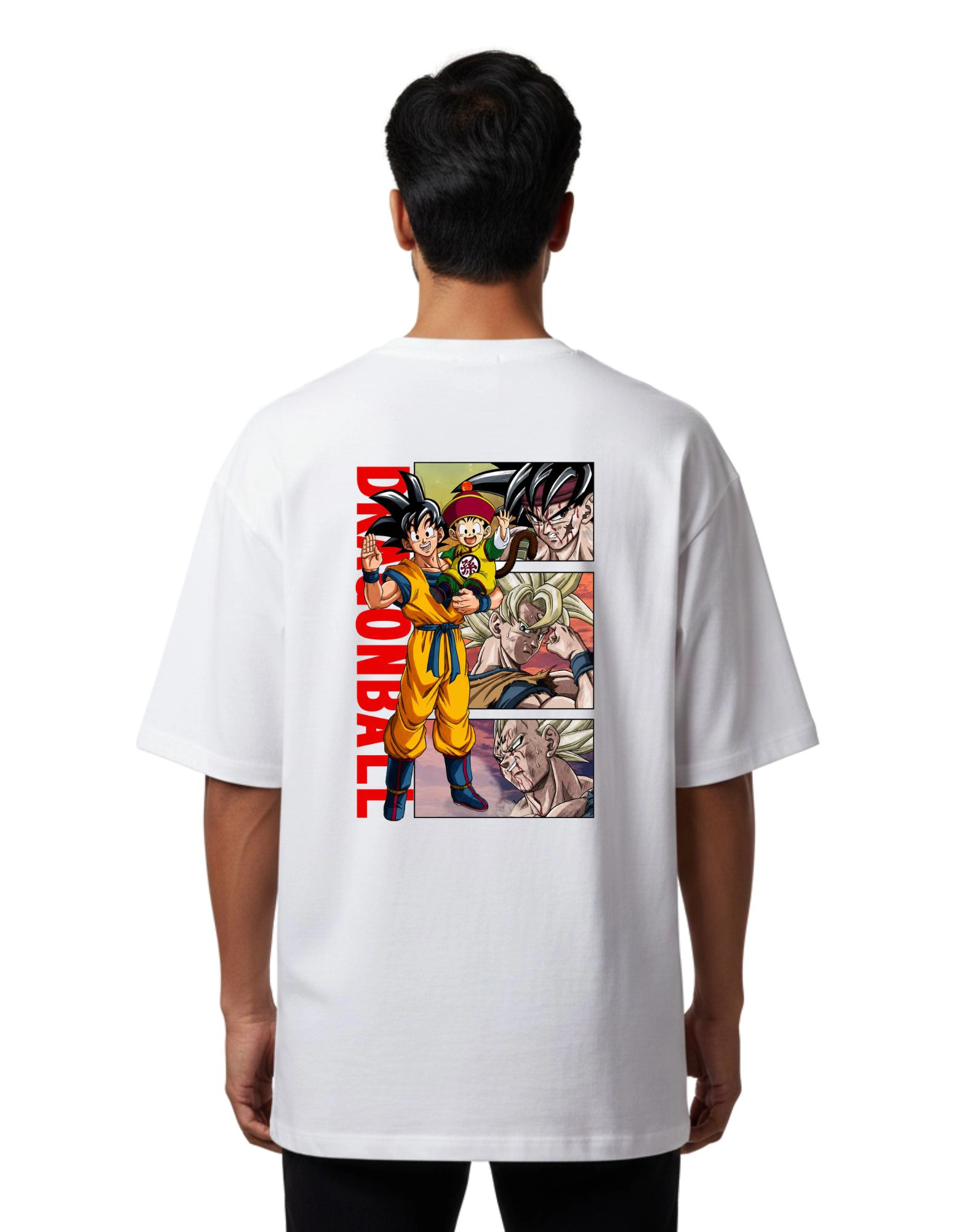 Dragon Ball Saiyan Legacy Oversized Cotton French Terry T-Shirt 240 GSM White