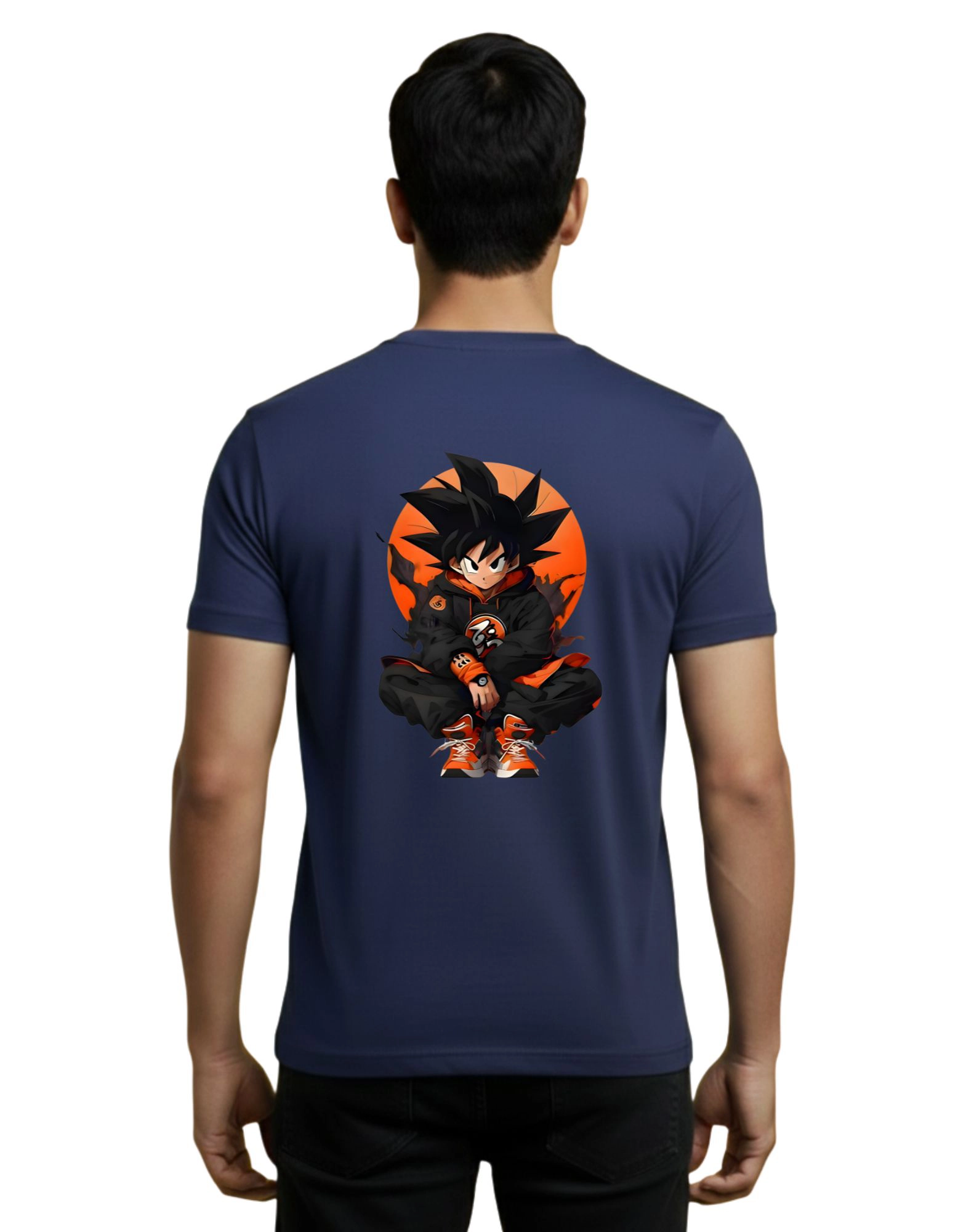 Dragon Ball Z Anime Graphic Round Neck 180 GSM T-Shirt Navy Blue