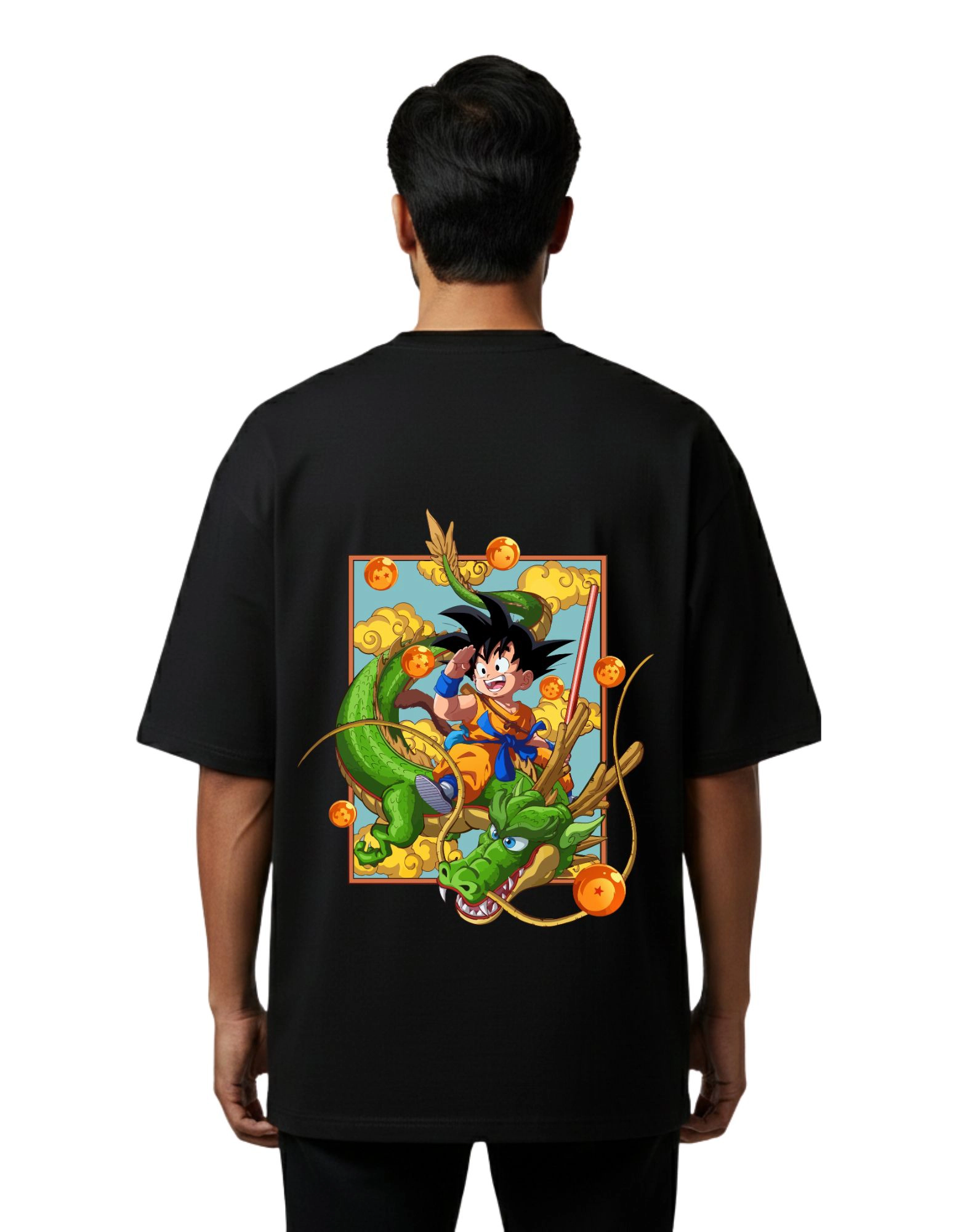 Dragon Ball Z Oversized Cotton French Terry T-Shirt 240 GSM Black