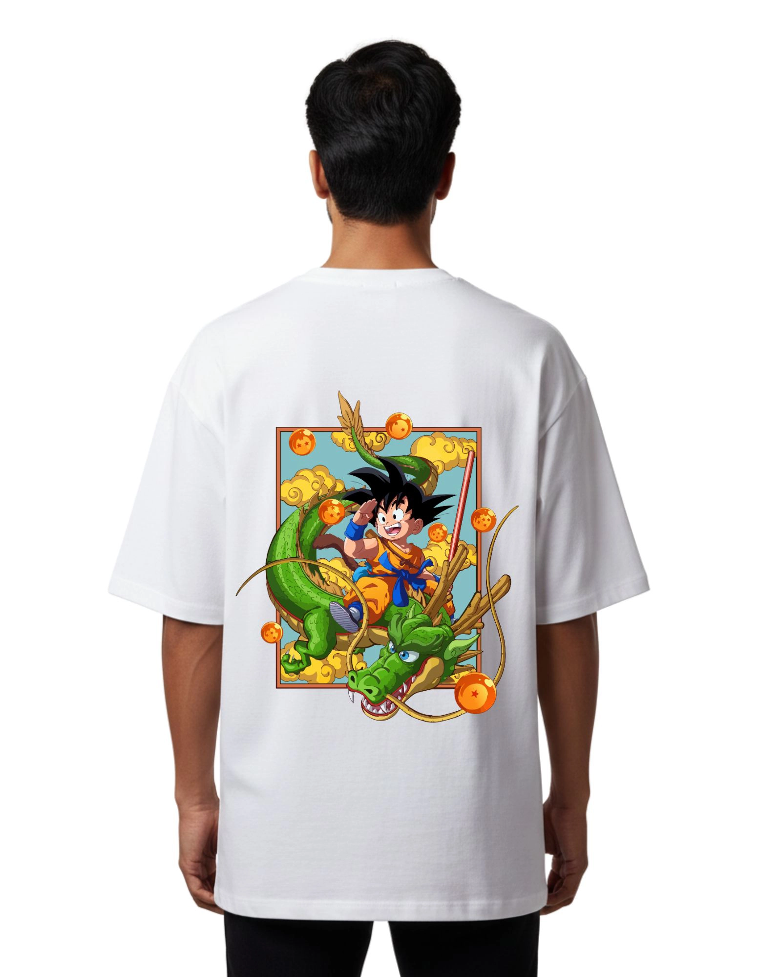 Dragon Ball Z Oversized Cotton French Terry T-Shirt 240 GSM White