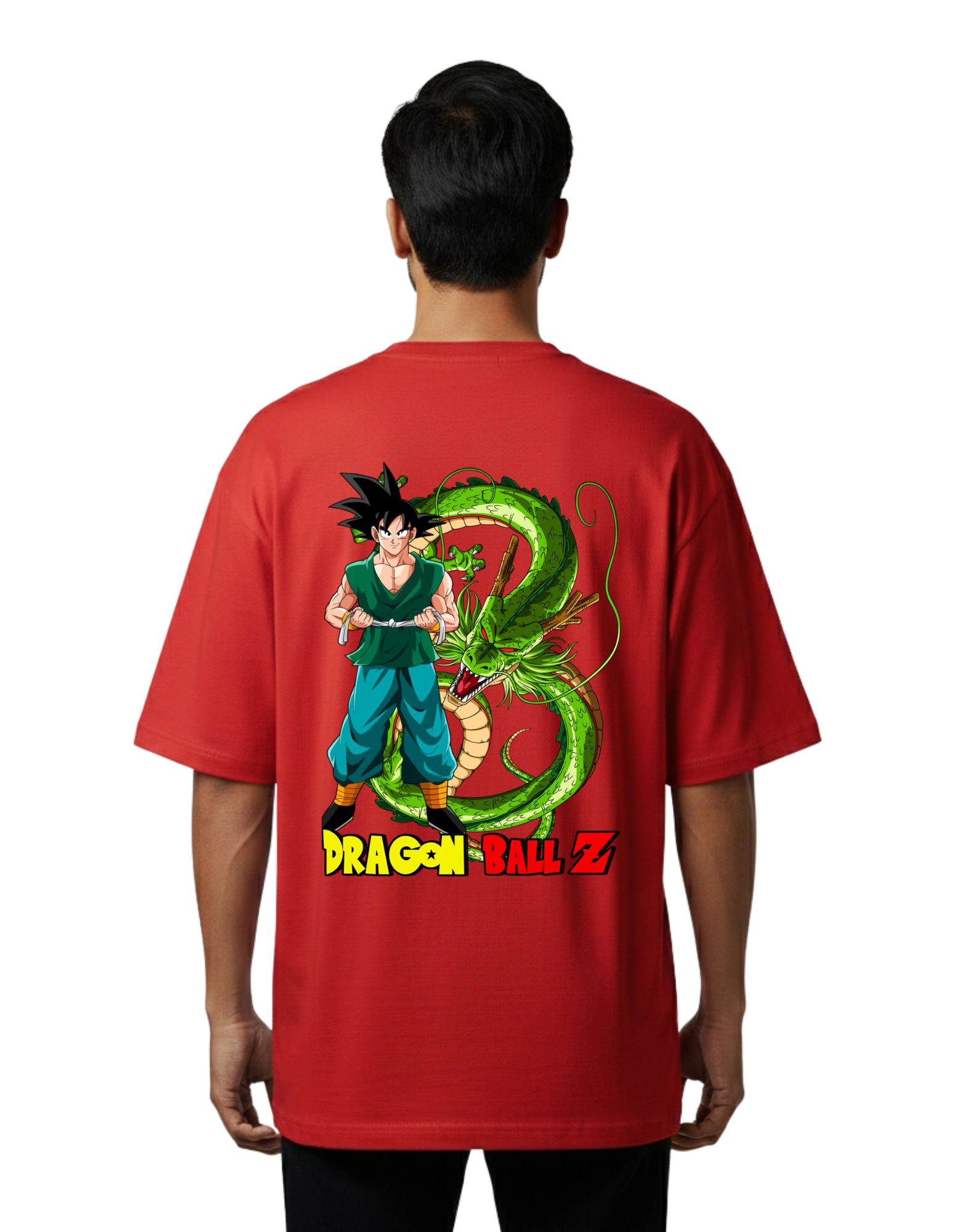 Dragon Ball Z Oversized French Terry Cotton T-Shirt 240 GSM Red