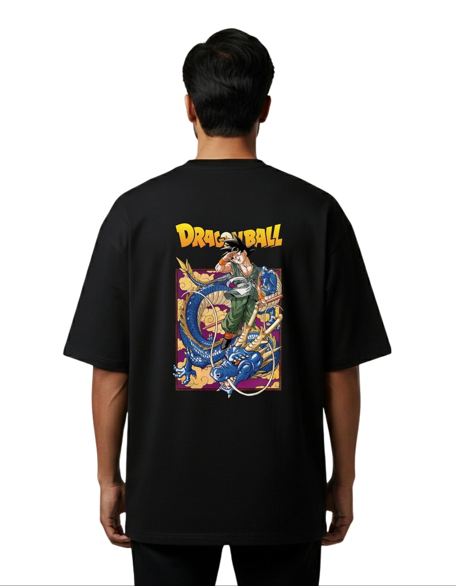 Dragon Ball Z Saiyan Warrior Oversize Cotton French Terry T-Shirt 240 GSM Black