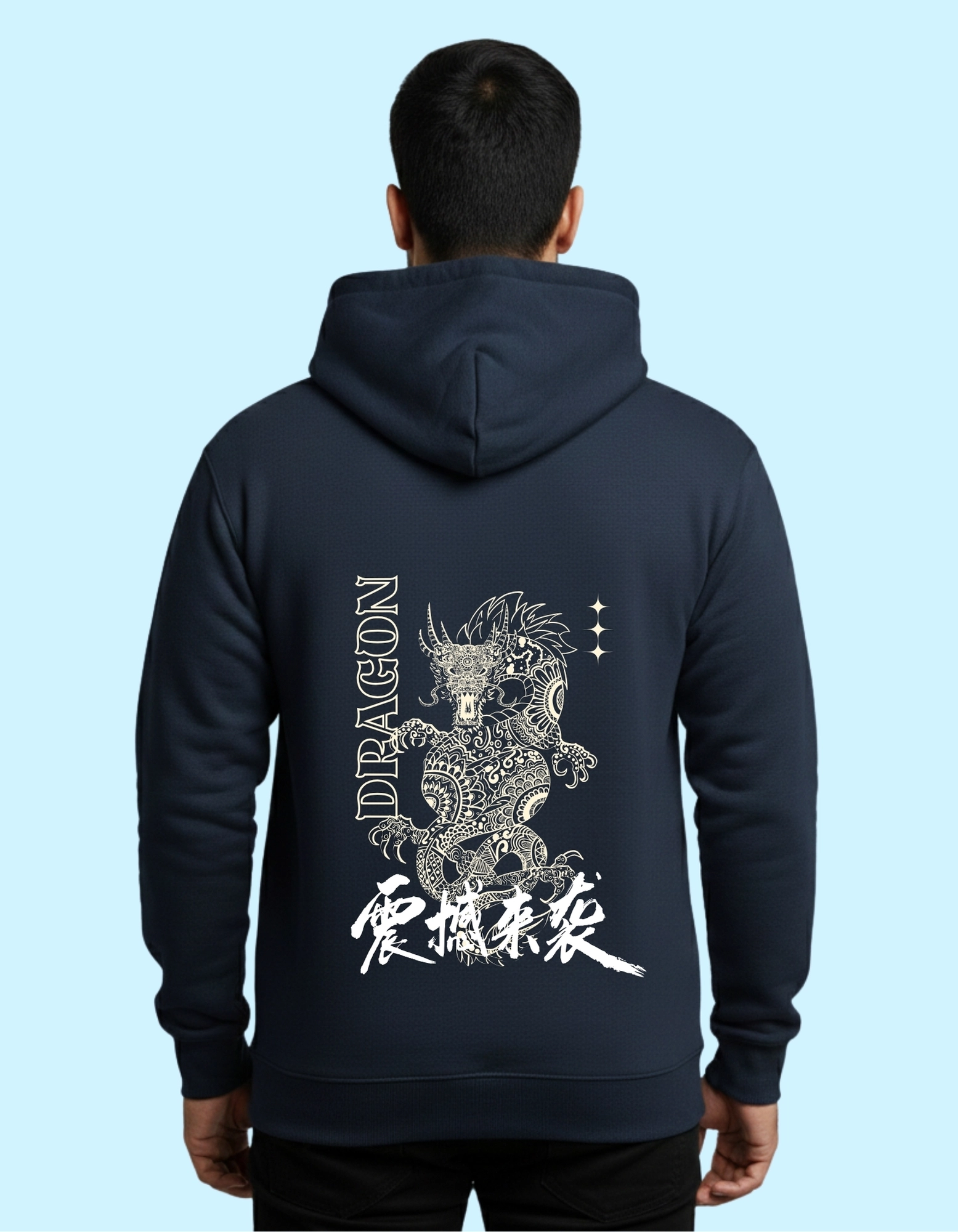 Dragon Warrior Premium Cotton Hoodie 300 GSM Without Zipper – Navy Blue
